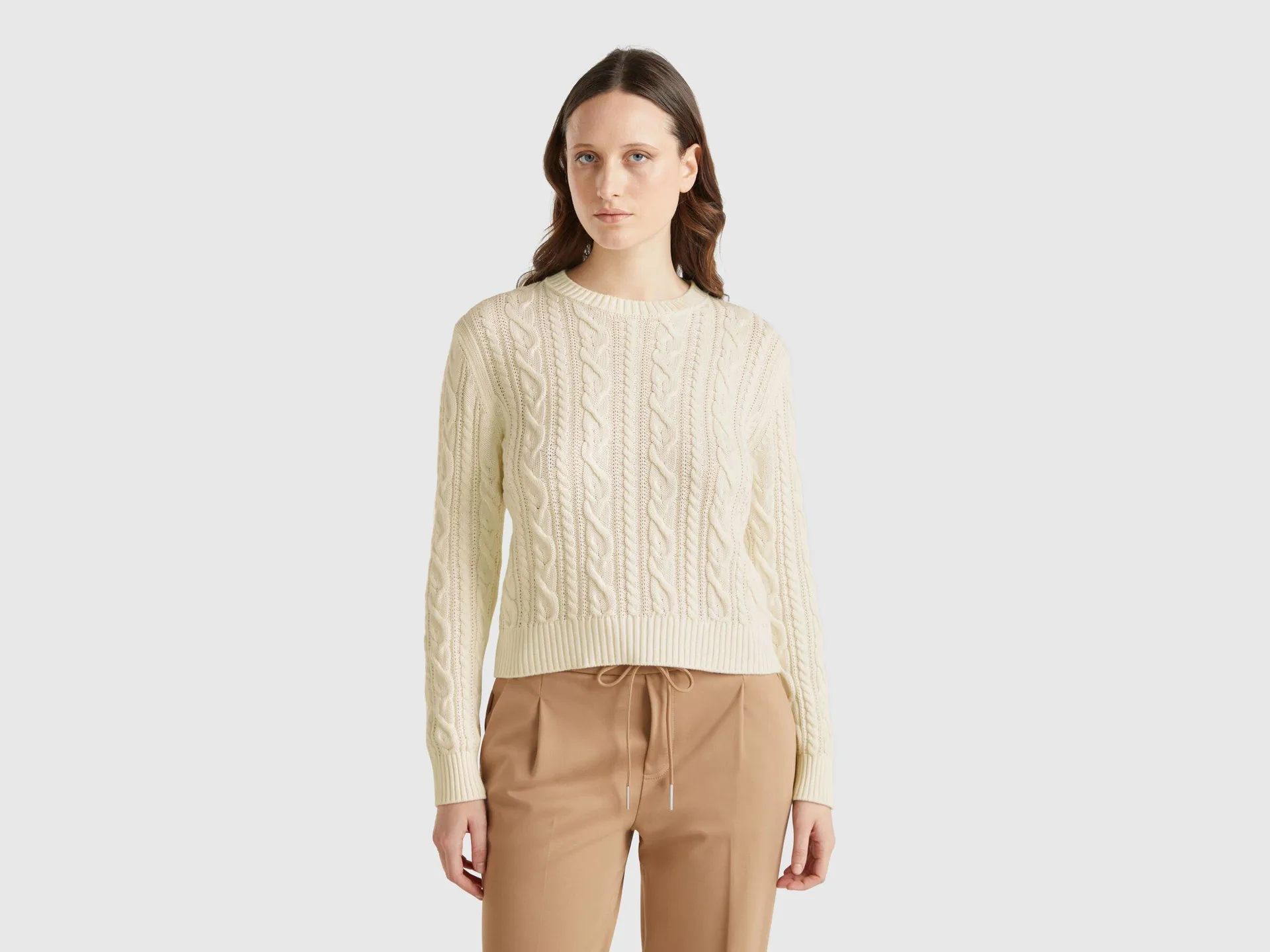 Maglia a trecce 100% cotone