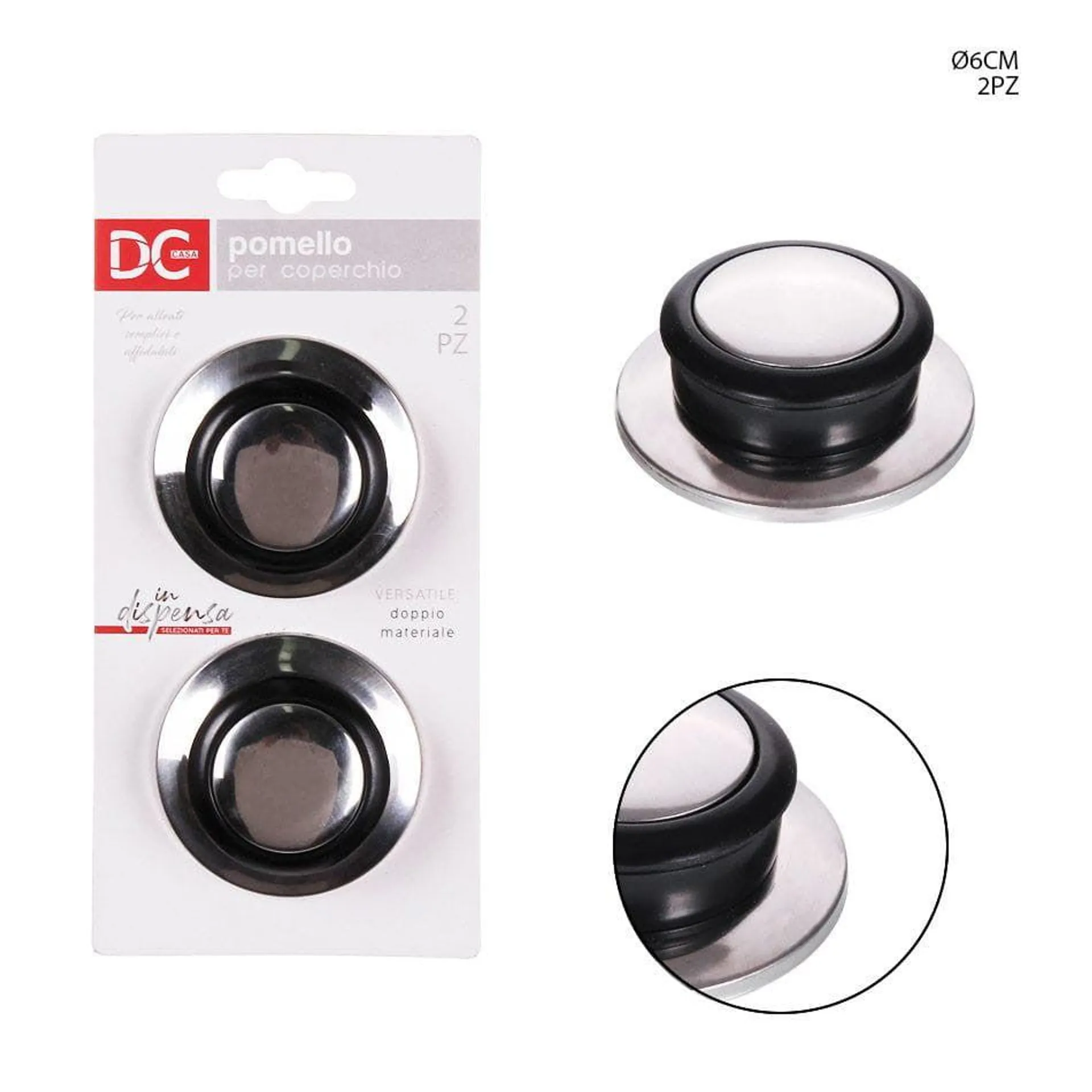 Dc - Pomello Coperchio Plastica 2Pz