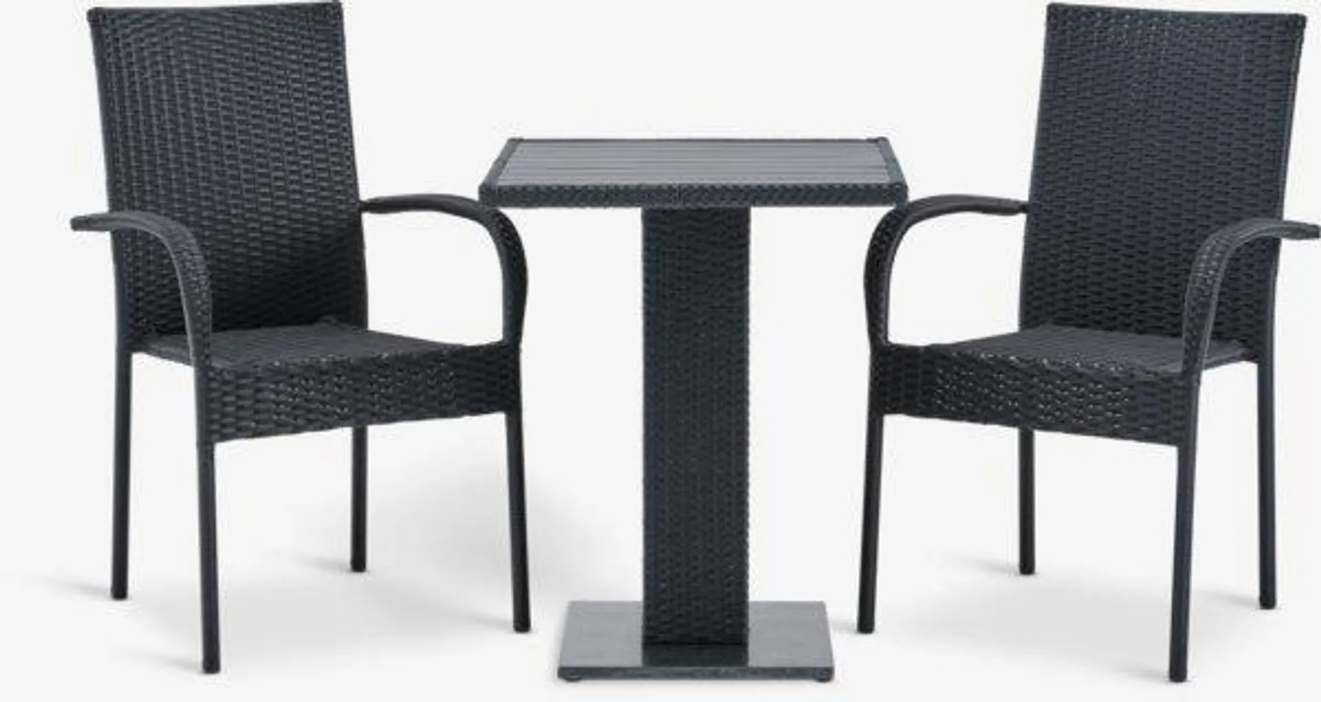Tavolo THY L60 cm + 2 sedie GUDHJEM nero