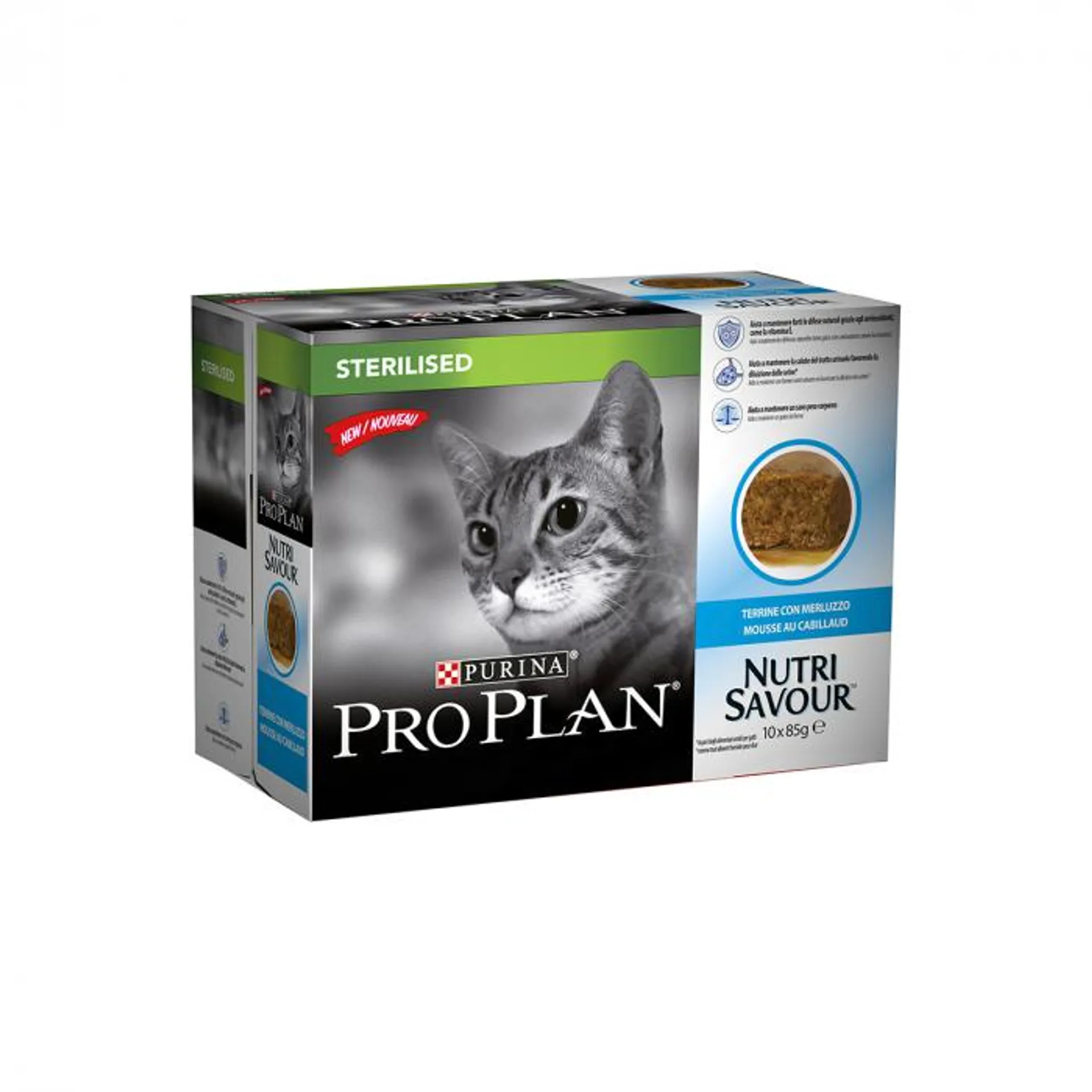 Purina pro plan veterinary diets urinary per gatti sterilizzati multipack al merluzzo