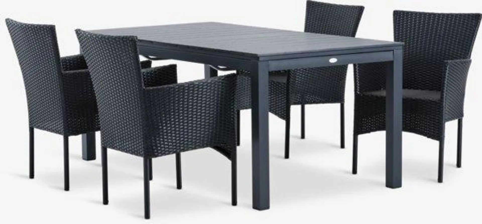 VATTRUP Tavolo L172/276 cm + 4 AIDT Sedie nero
