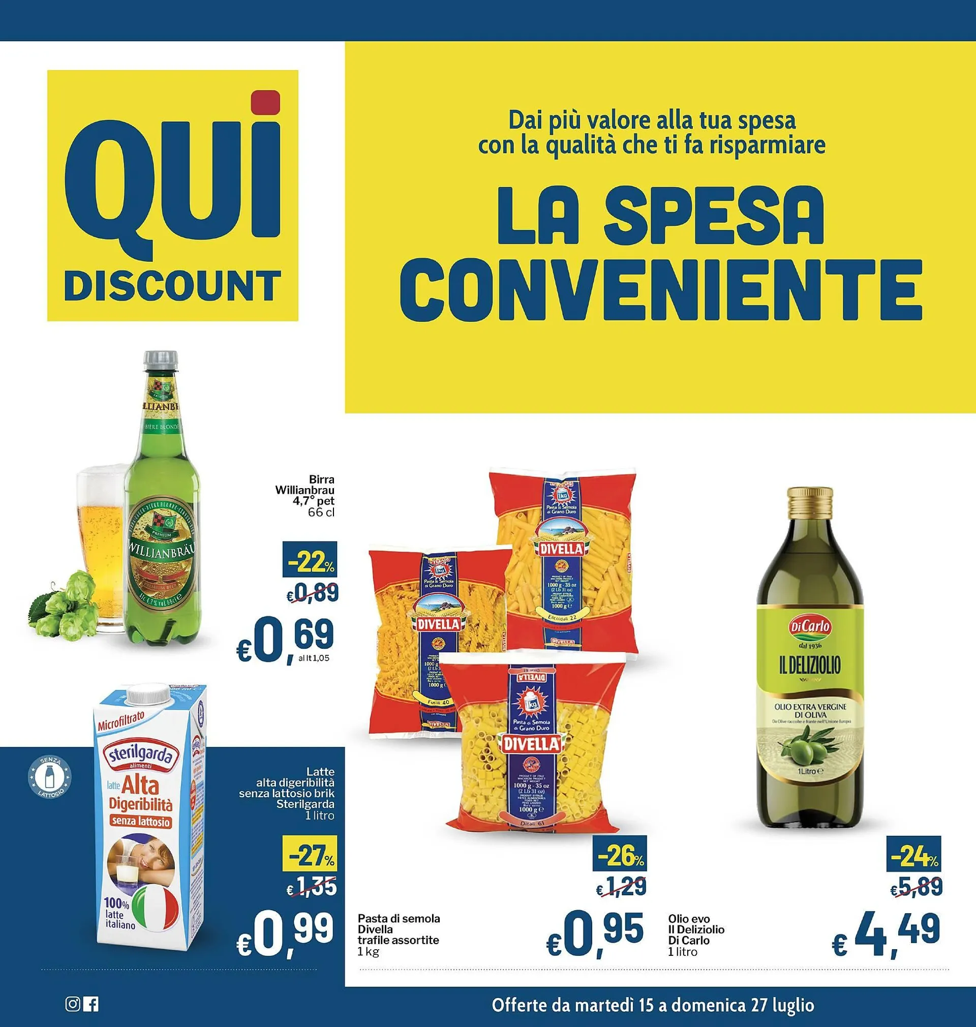 Volantino Qui Discount da 15 luglio a 27 luglio di 2025 - Pagina del volantino 1