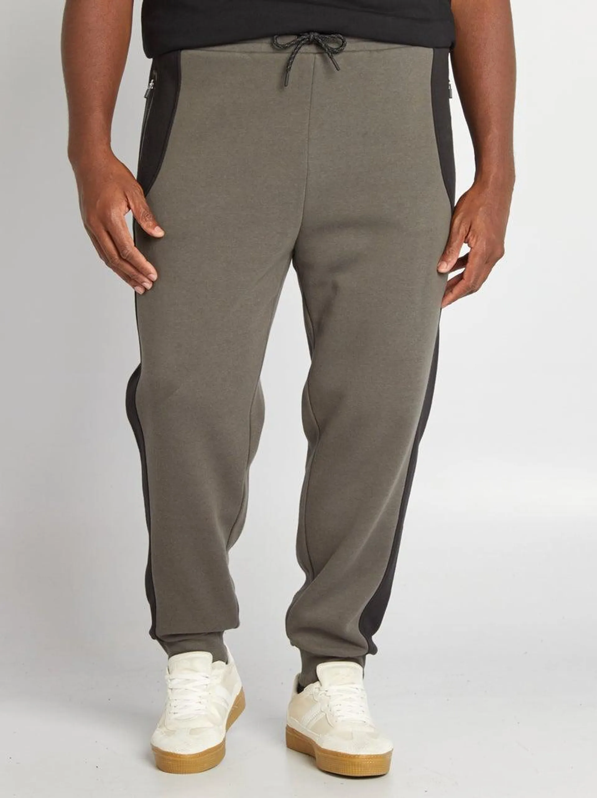 Pantaloni joggers in tessuto felpato - KAKI