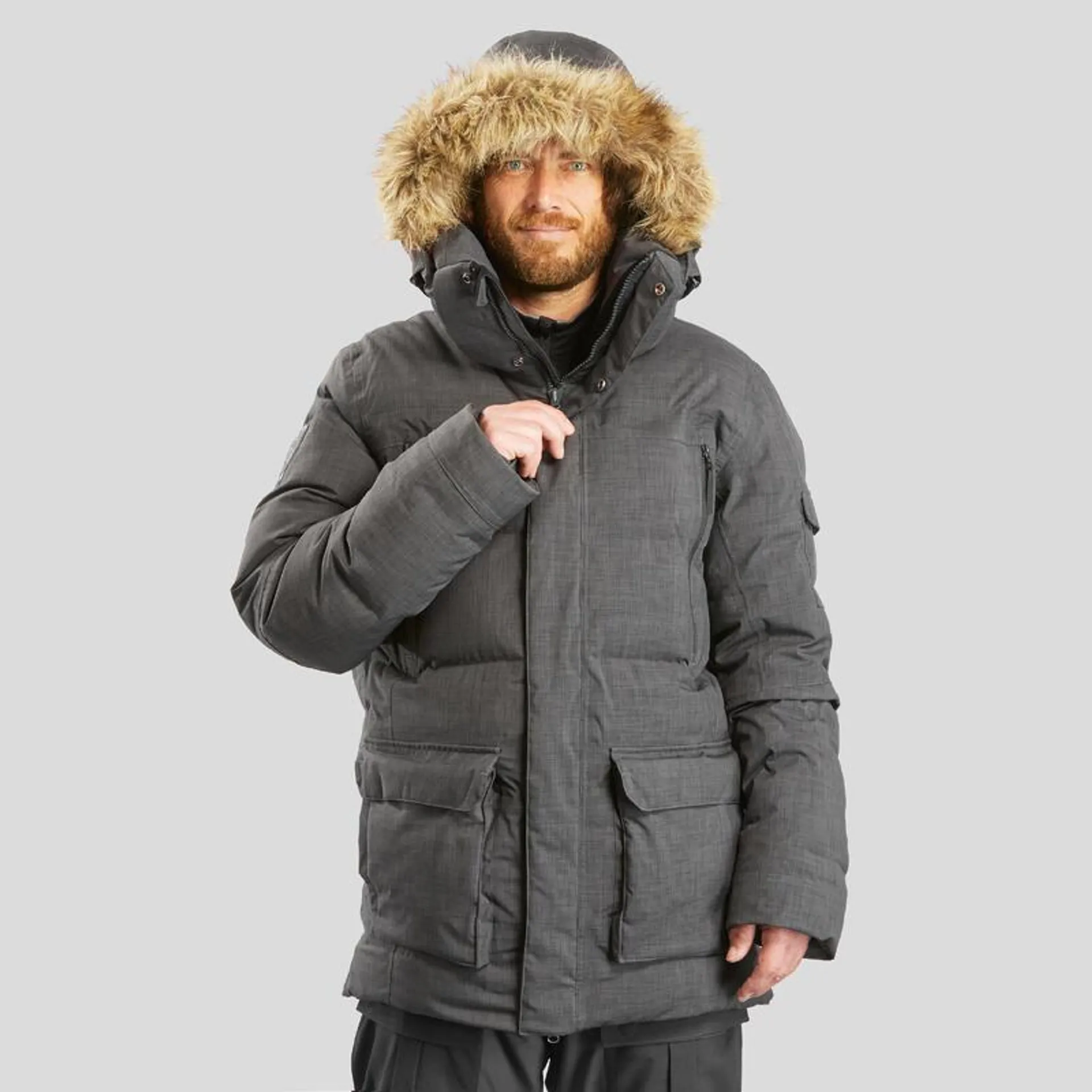 Parka trekking uomo SH900 PIUMA | -25°C grigio