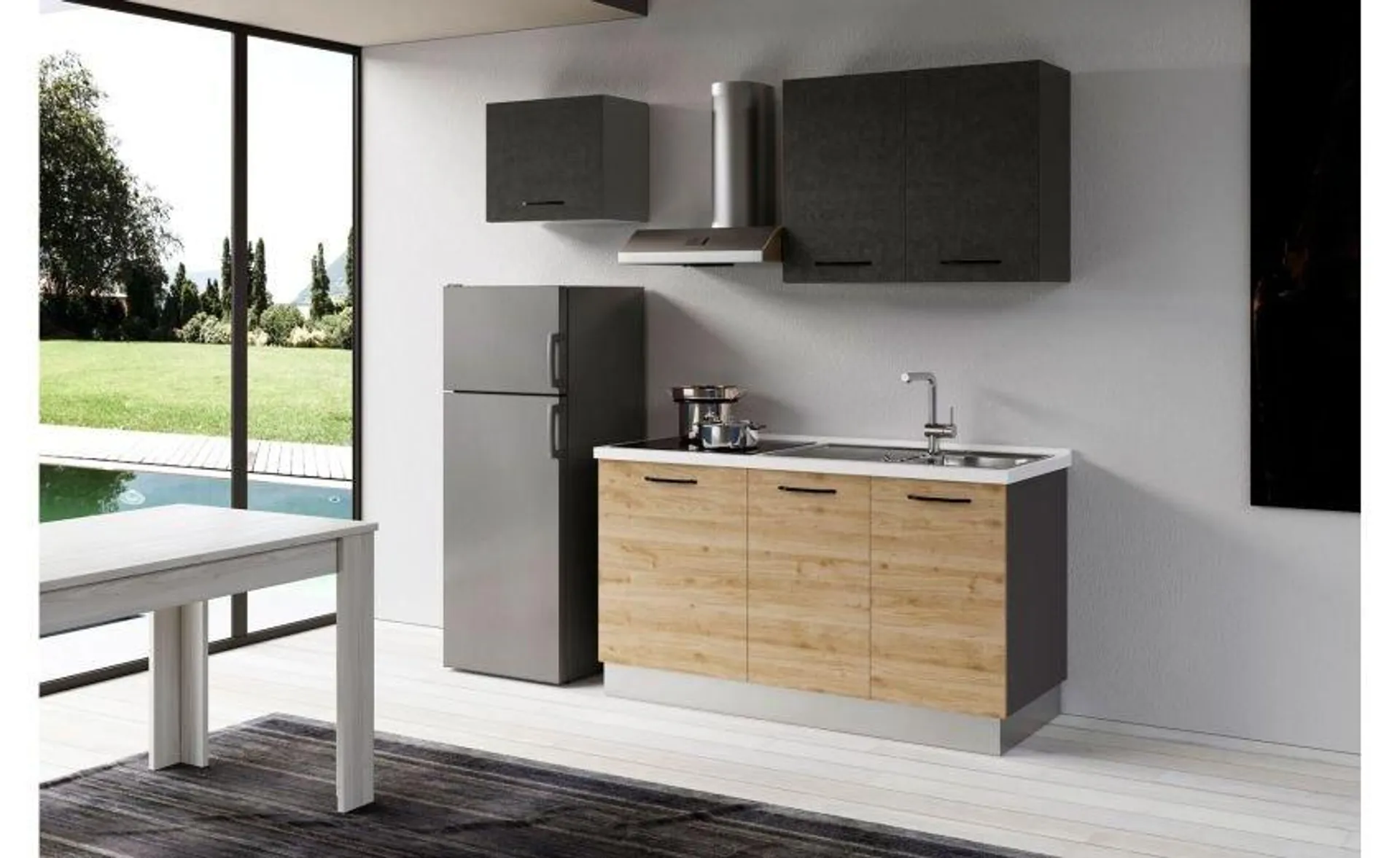 Gilda 2.0 cucina 210 cm colore rovere cadiz e portland