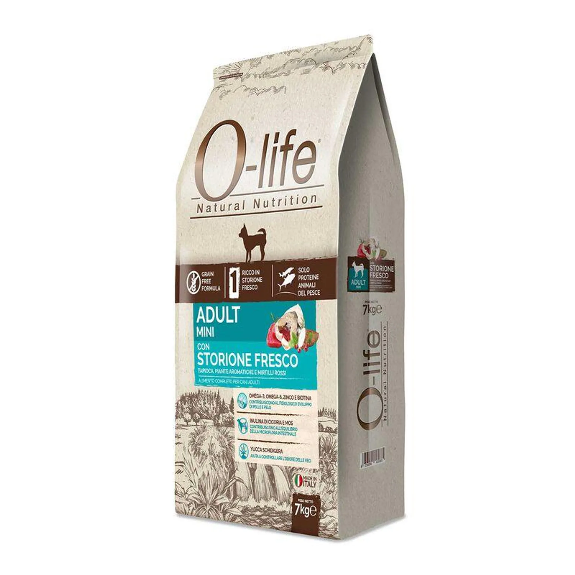 O-life Dog Adult Mini con Storione 7 kg