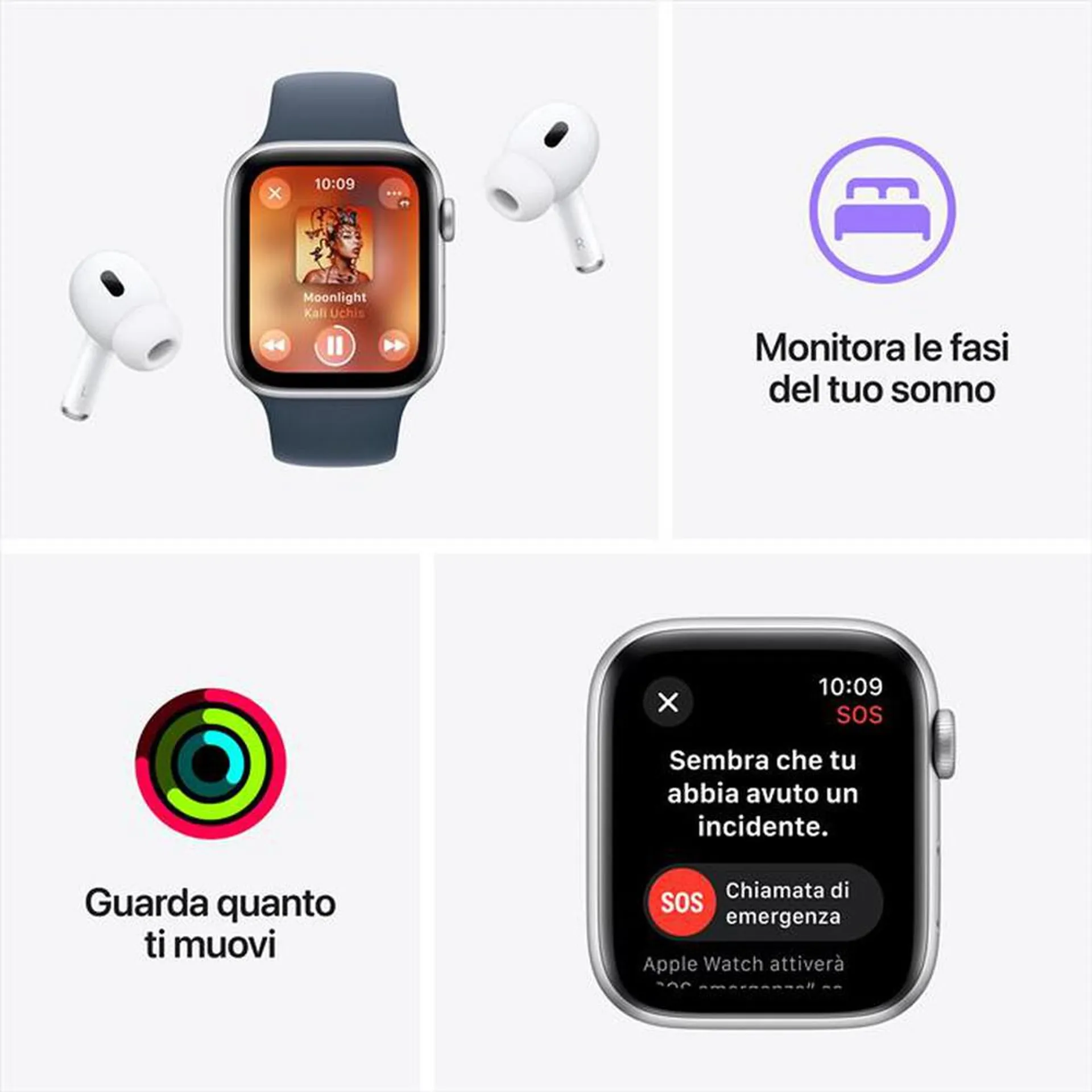 APPLE - Watch SE GPS Cassa 44mm - M/L-Mezzanotte