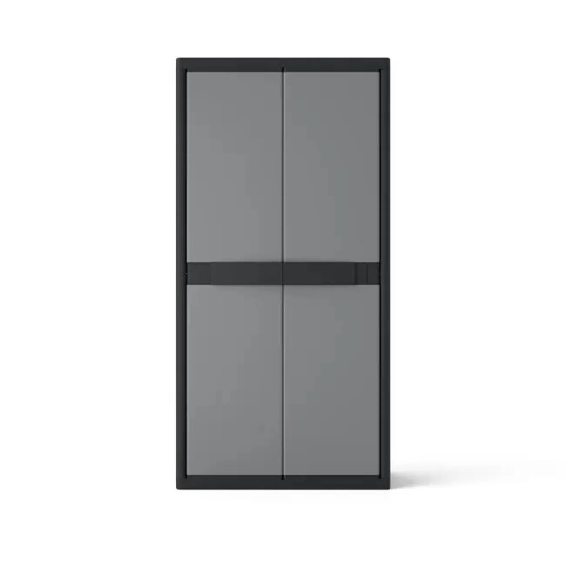 Armadio alto Standard SPACEO in resina, grigio e nero L 89.7 x H 180 x P 53.7 cm, 2 ante, adatto per esterno riparato