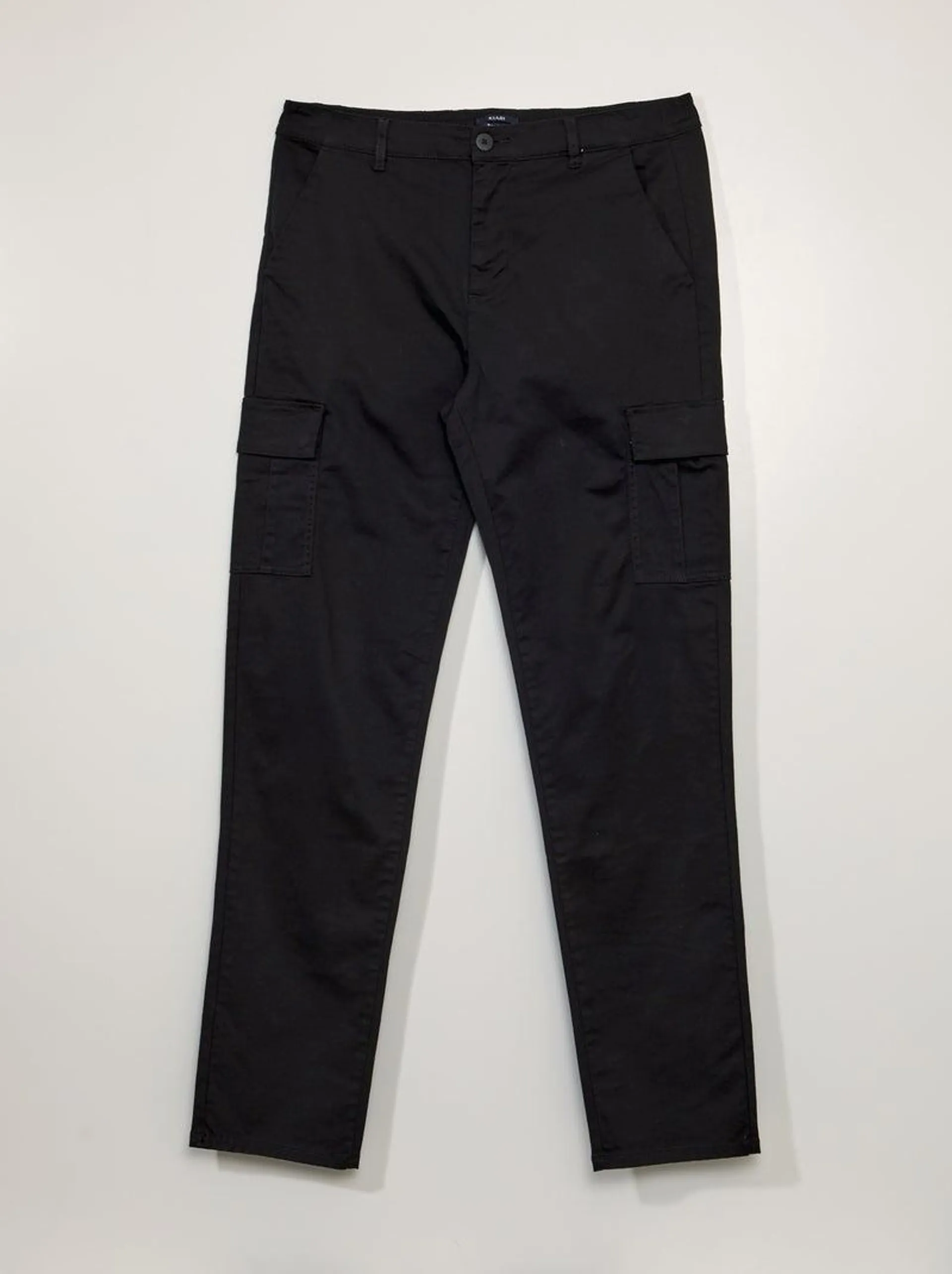 Pantaloni dritti con tasche sui lati +190 cm - L36 - nero