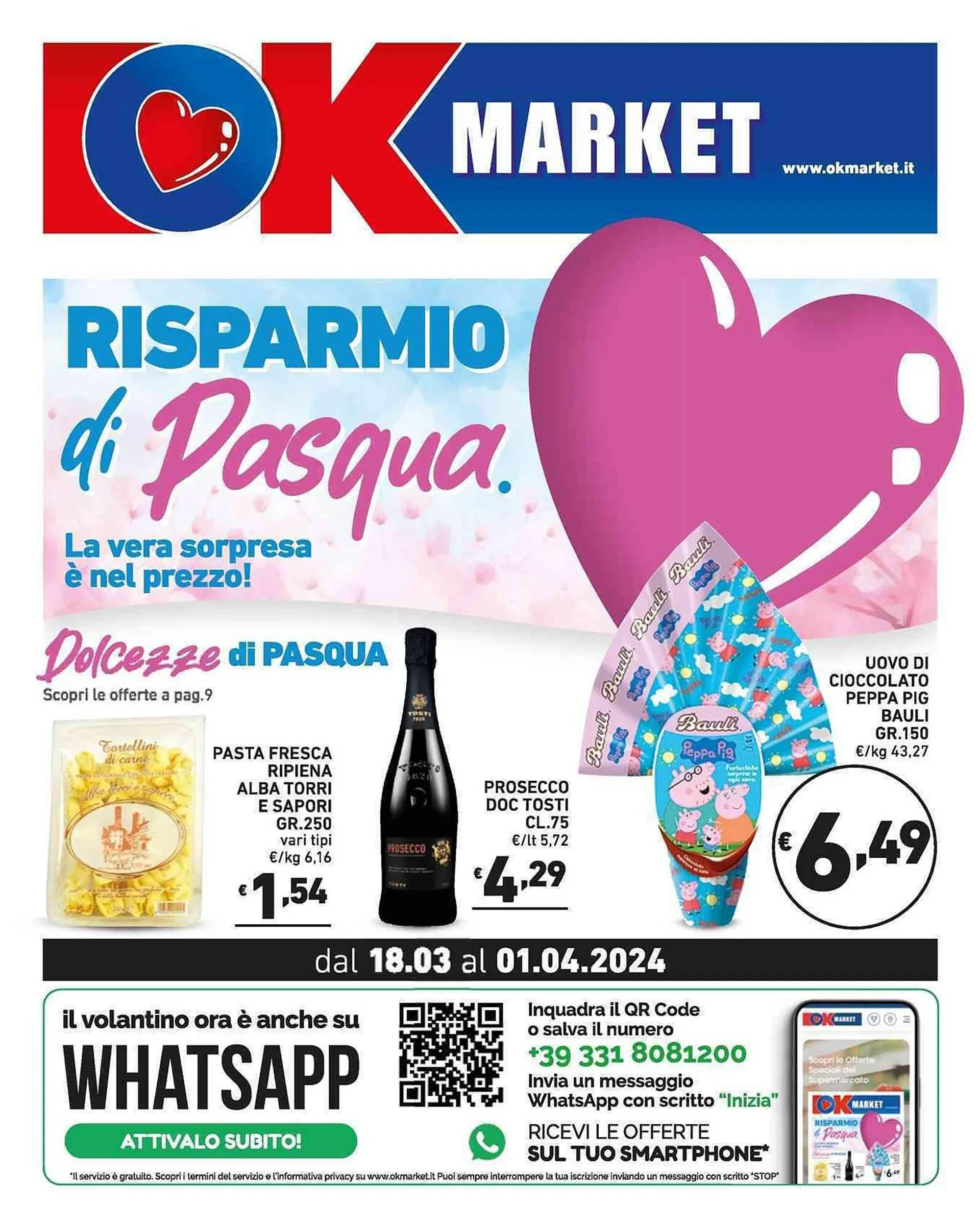 Volantino Ok Market da 18 marzo a 1 aprile di 2024 - Pagina del volantino 1