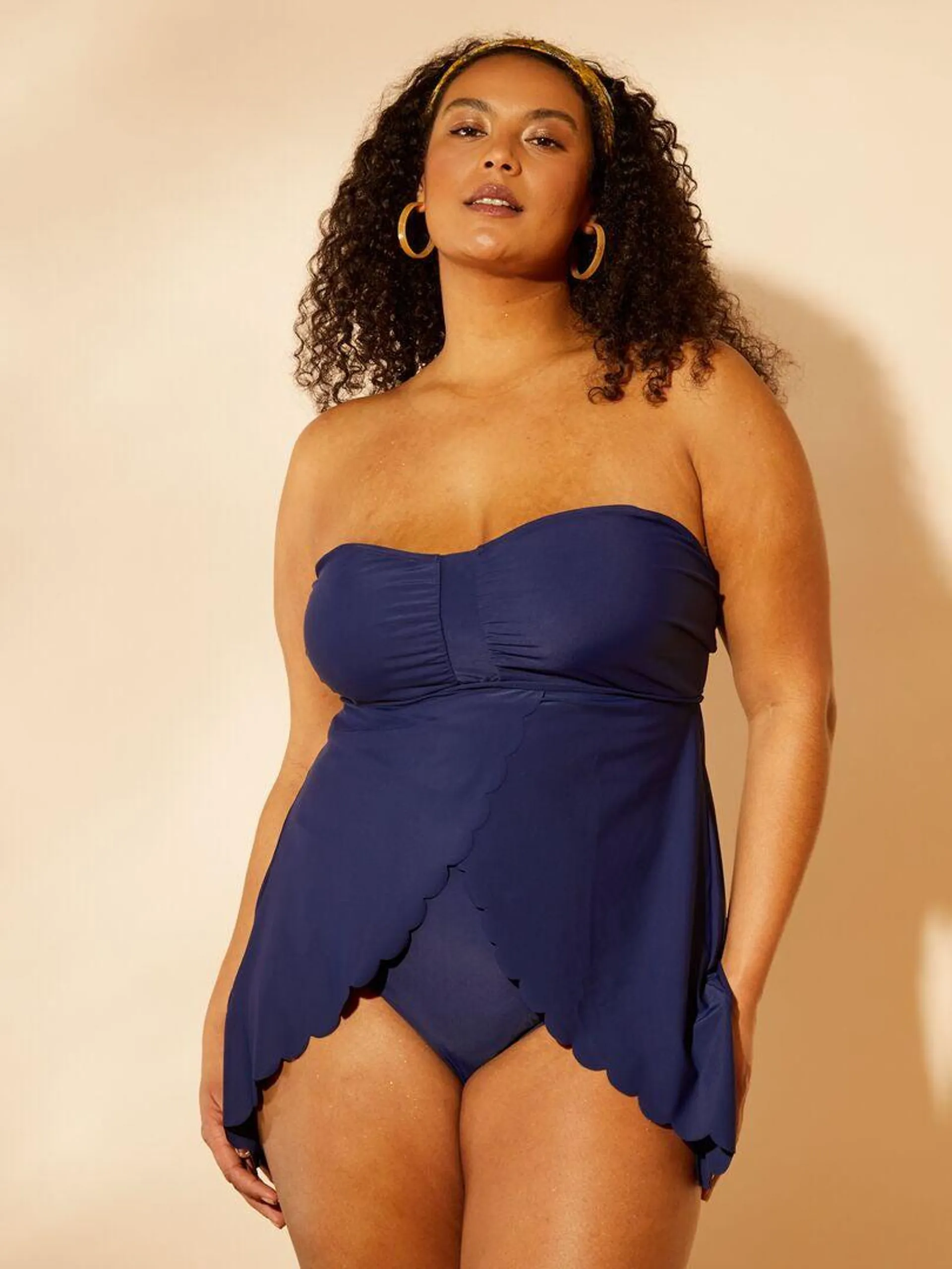 Costume da bagno effetto tankini - Intero - BLU