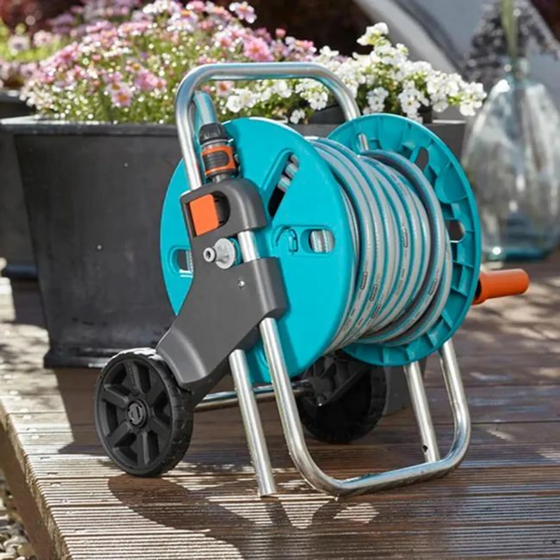 Carrello avvolgitubo equipaggiato GARDENA CleverRoll S tubo da 25 m