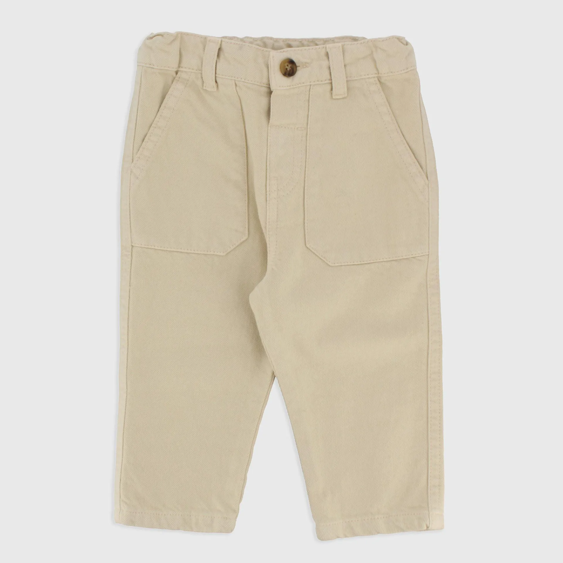 Pantalone in tela di cotone da Bambino, BEIGE