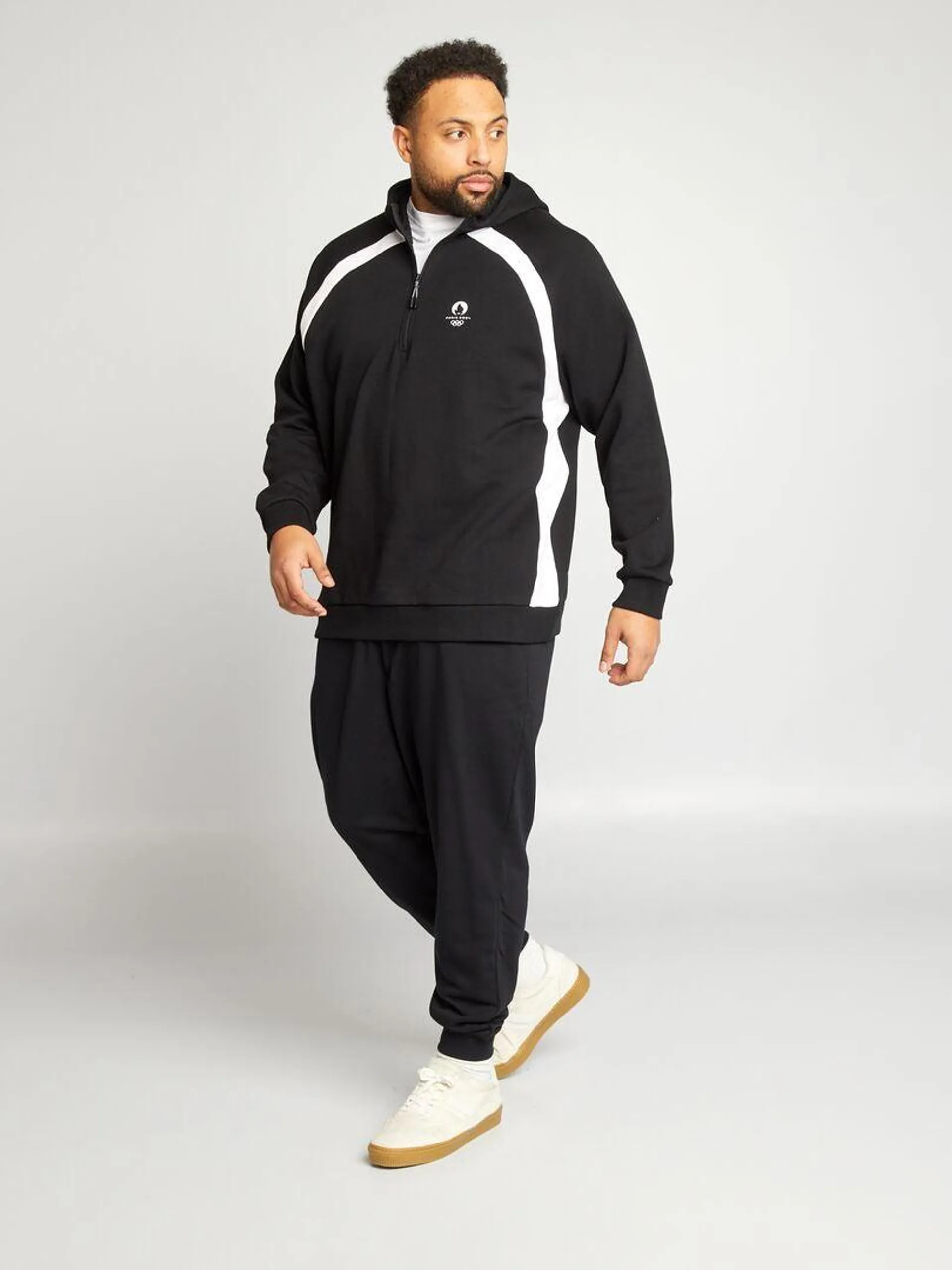 Joggers in tessuto felpato - nero