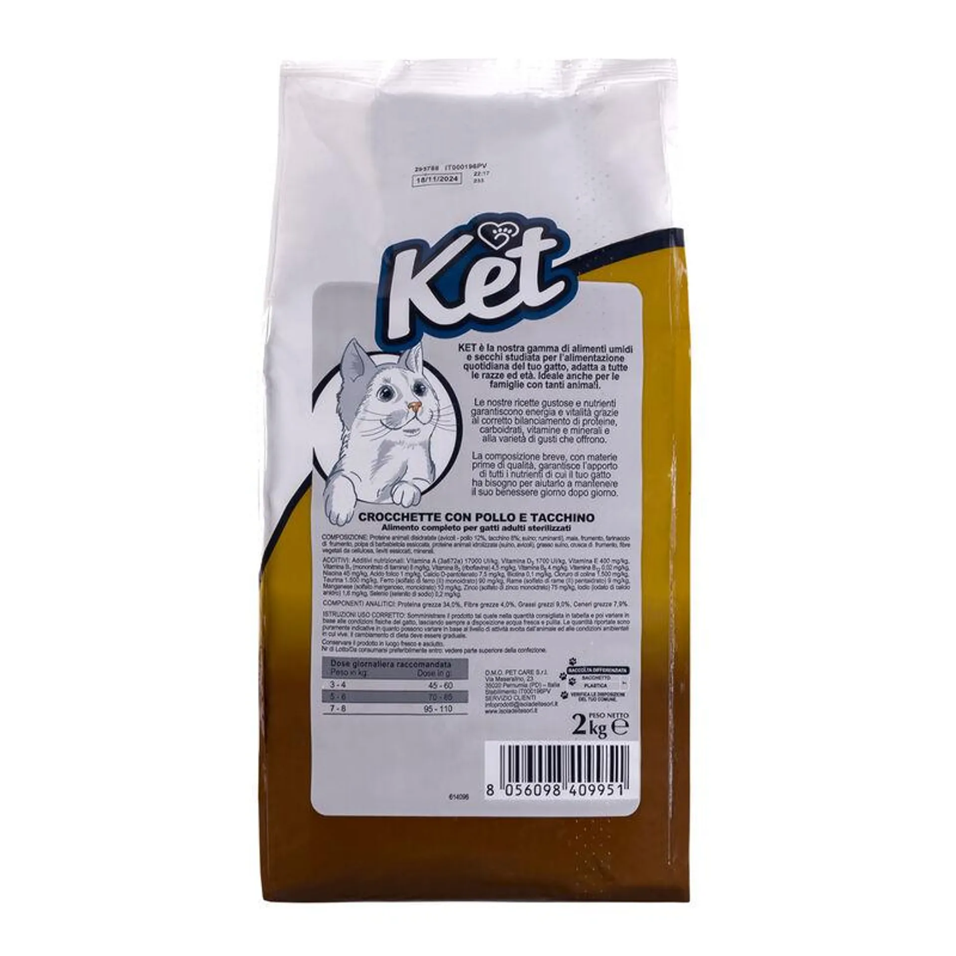 Ket Adult Sterilised All breeds Pollo e Tacchino 2 kg