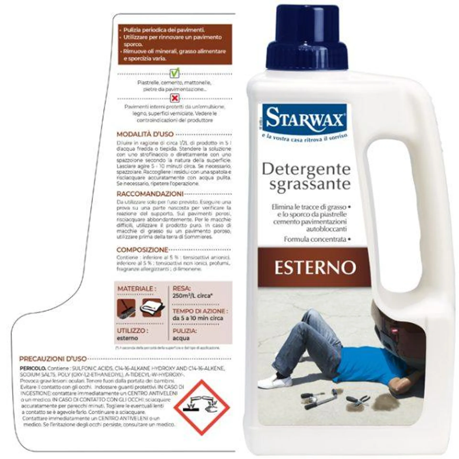 STARWAX DETERGENTE SGRASSANTE PER ESTERNO 1 LT