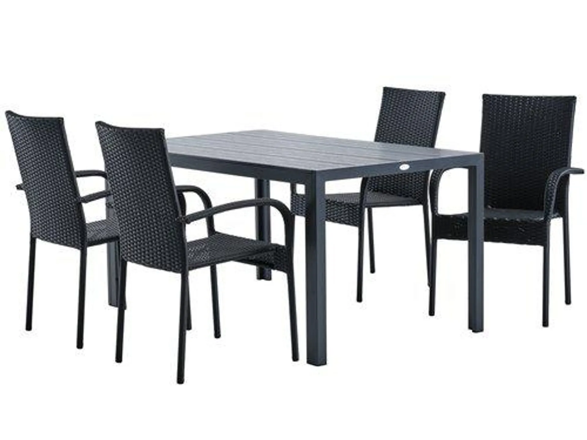 Tavolo MADERUP L150 cm + 4 Sedie GUDHJEM nero