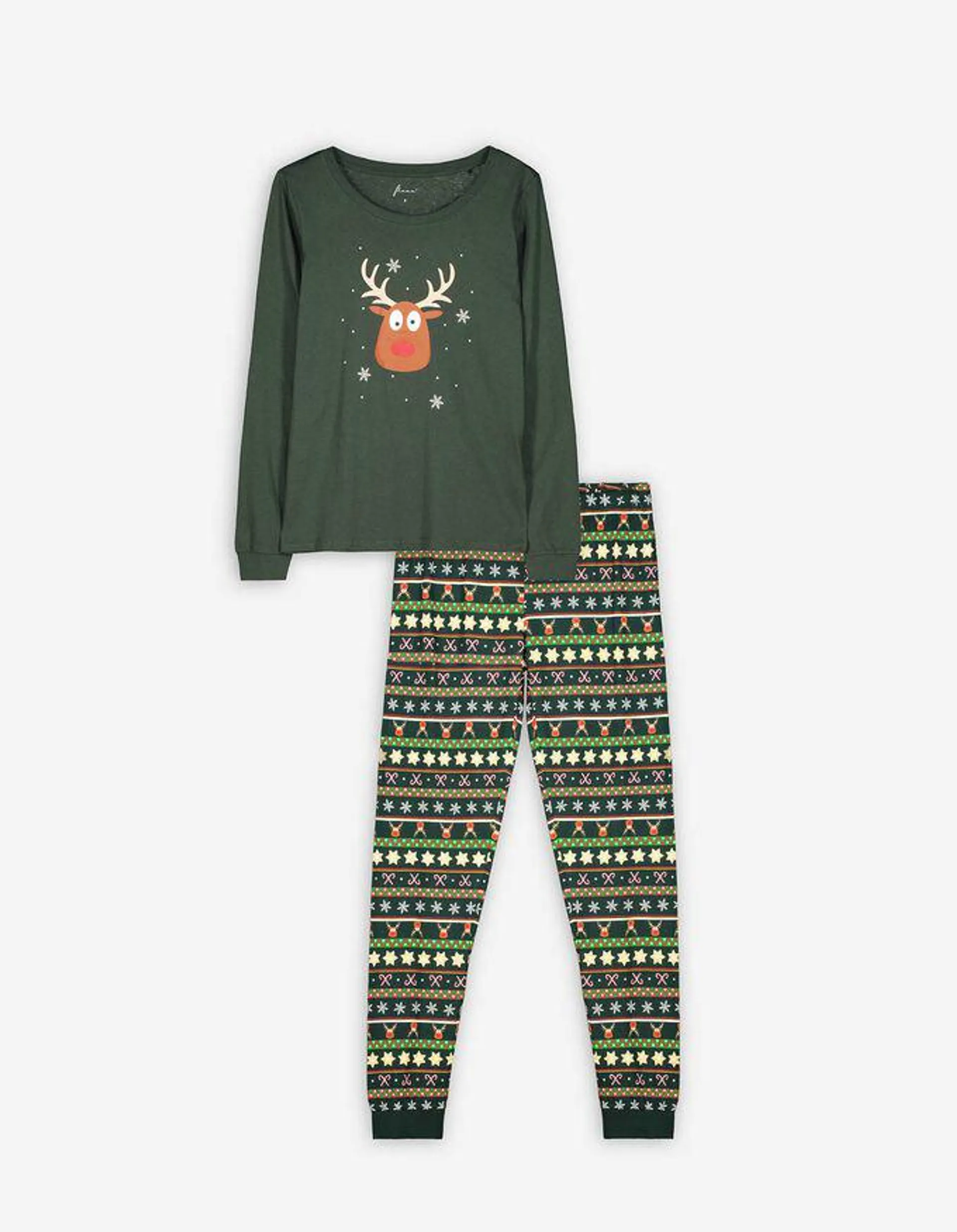 Set de pijama format din cămașă cu mânecă lungă și pantaloni - Crăciun
