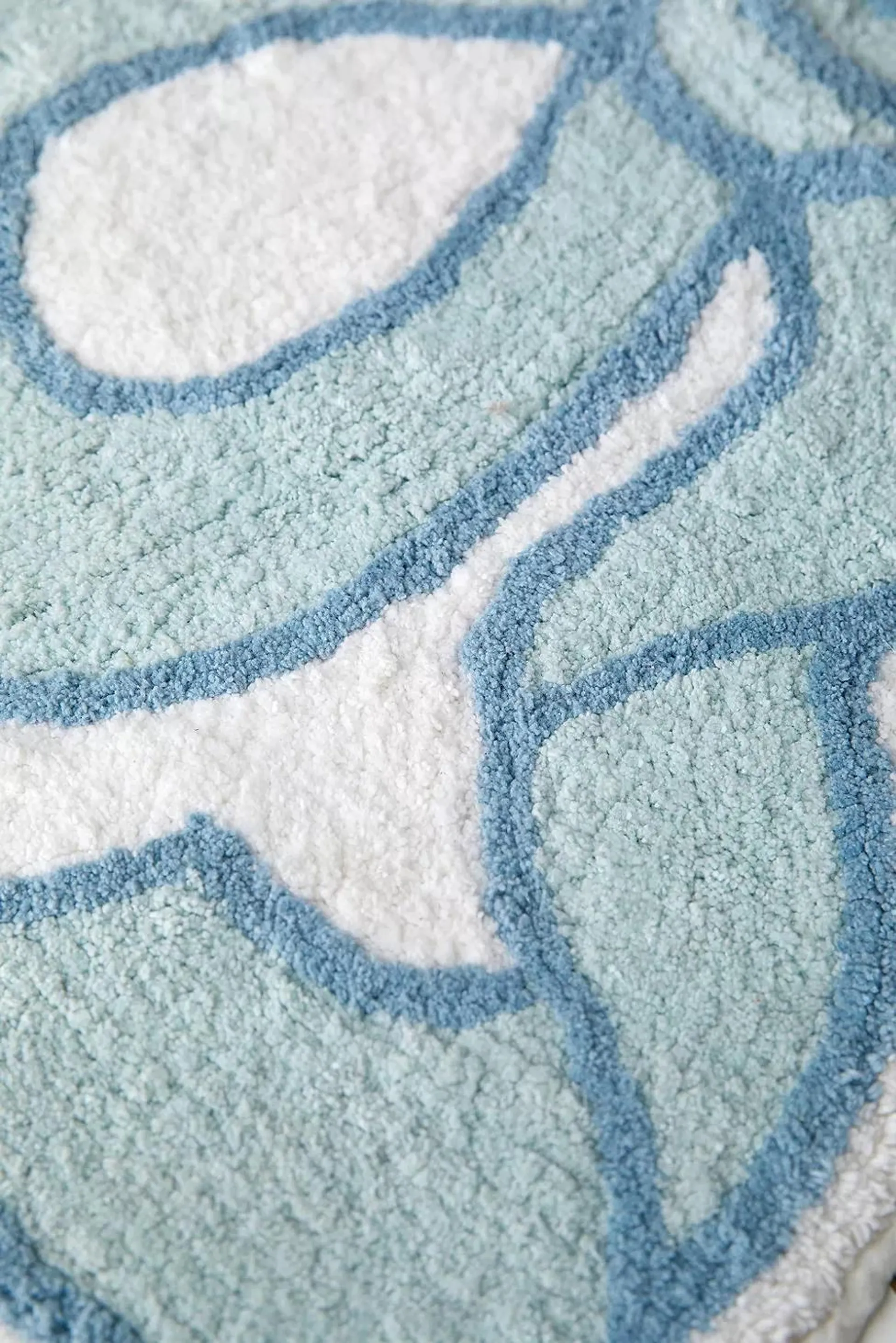 Tappetino da Bagno Azzurro Chiaro con Fiocco Girevole