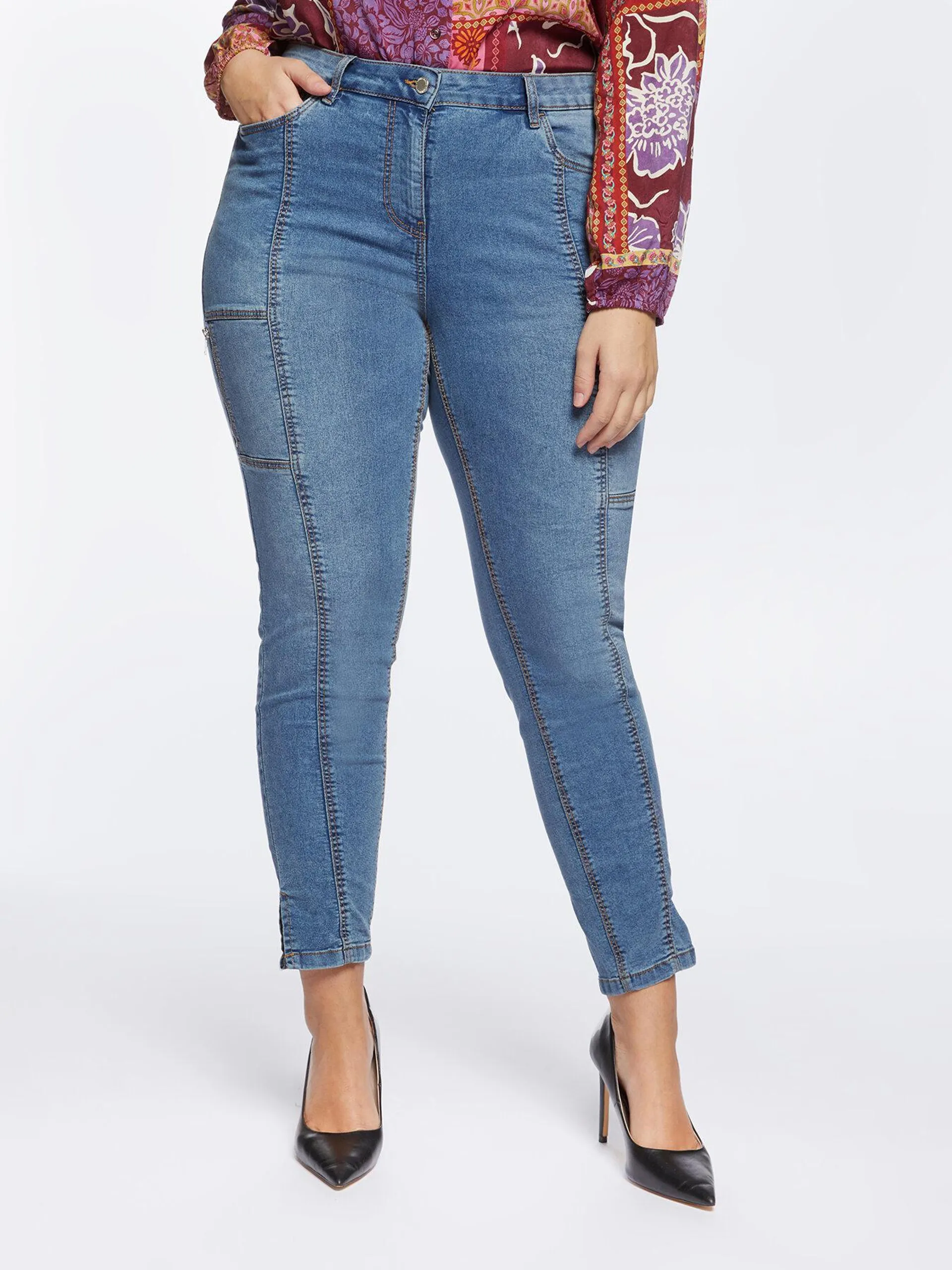 Jeans skinny Giada con impunture e tasche