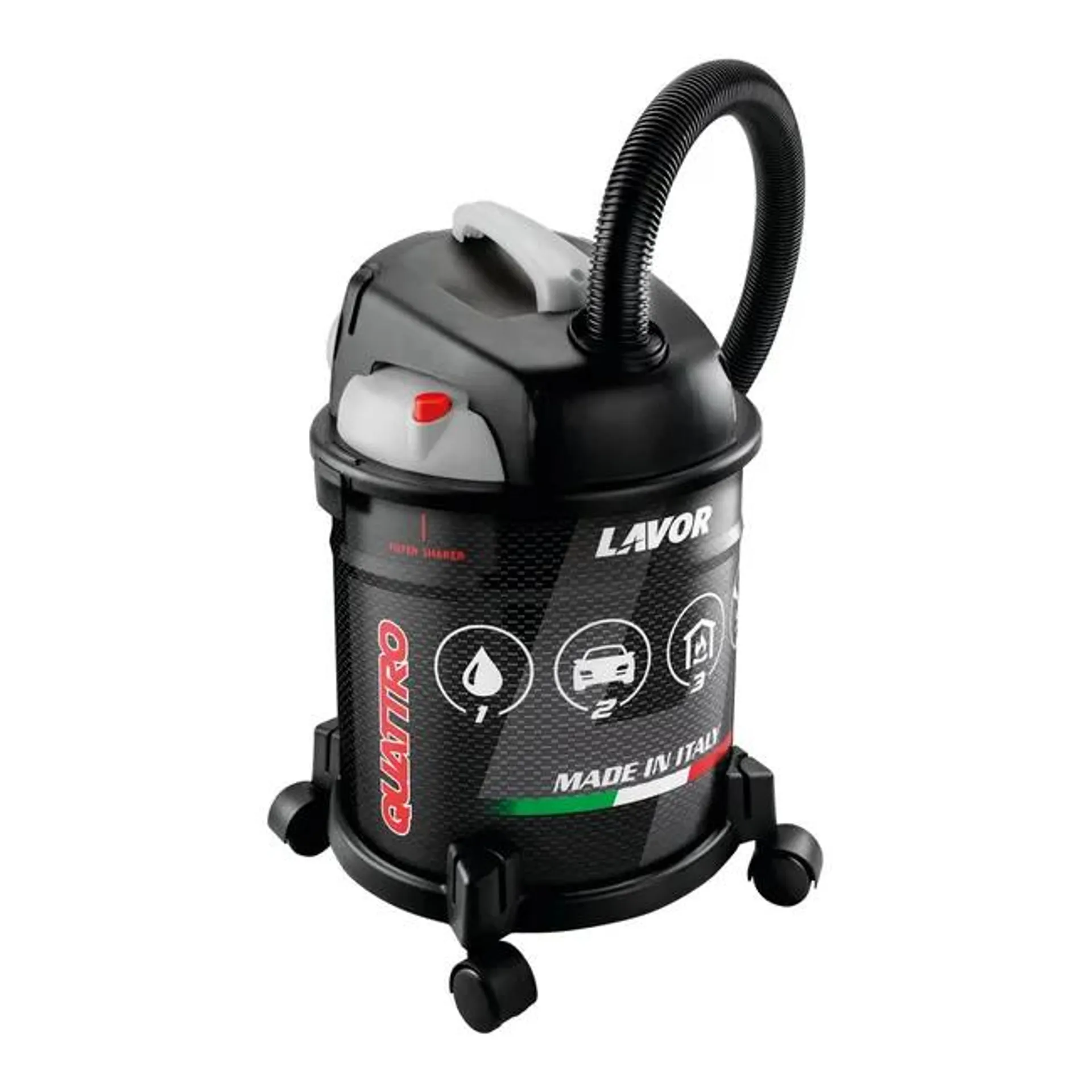 Aspiratore solidi e liquidi LAVOR QUATTRO aspirazione 180 kPa 20 L 1200 W