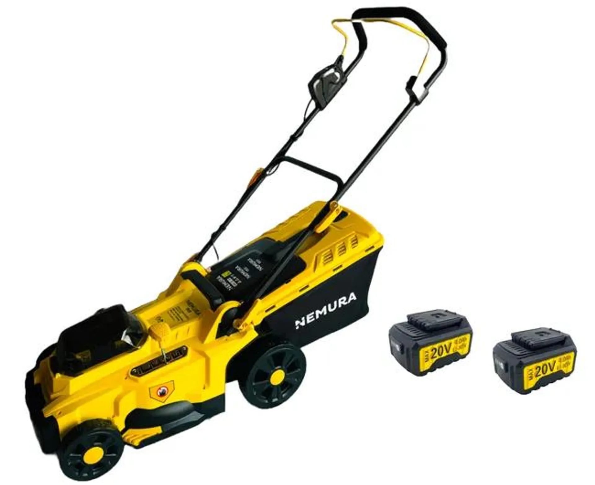 Tosaerba a batteria NEMURA 40V(2x20V) + 2 batterie 4Ah + Caricabatterie Rapido - Taglio 37cm - Mulching + Raccolta