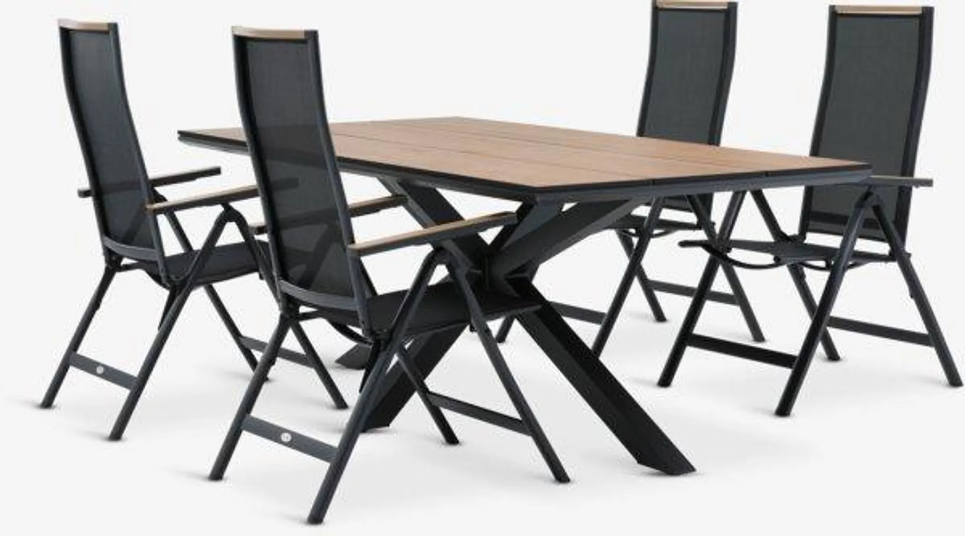 YPNASTED Tavolo L215 cm naturale + 4 BREDSTEN Sedie nero