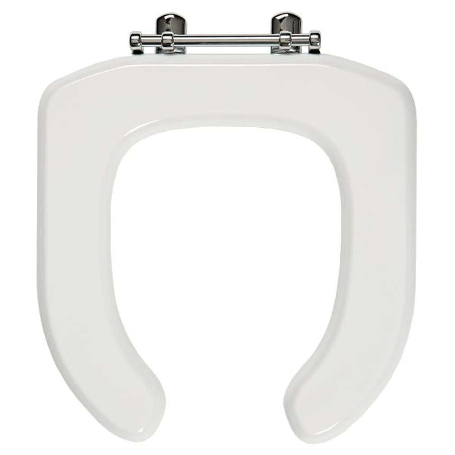 Copriwater universale ovale per disabili aperto con coperchio in mdf bianco cerniere in zama
