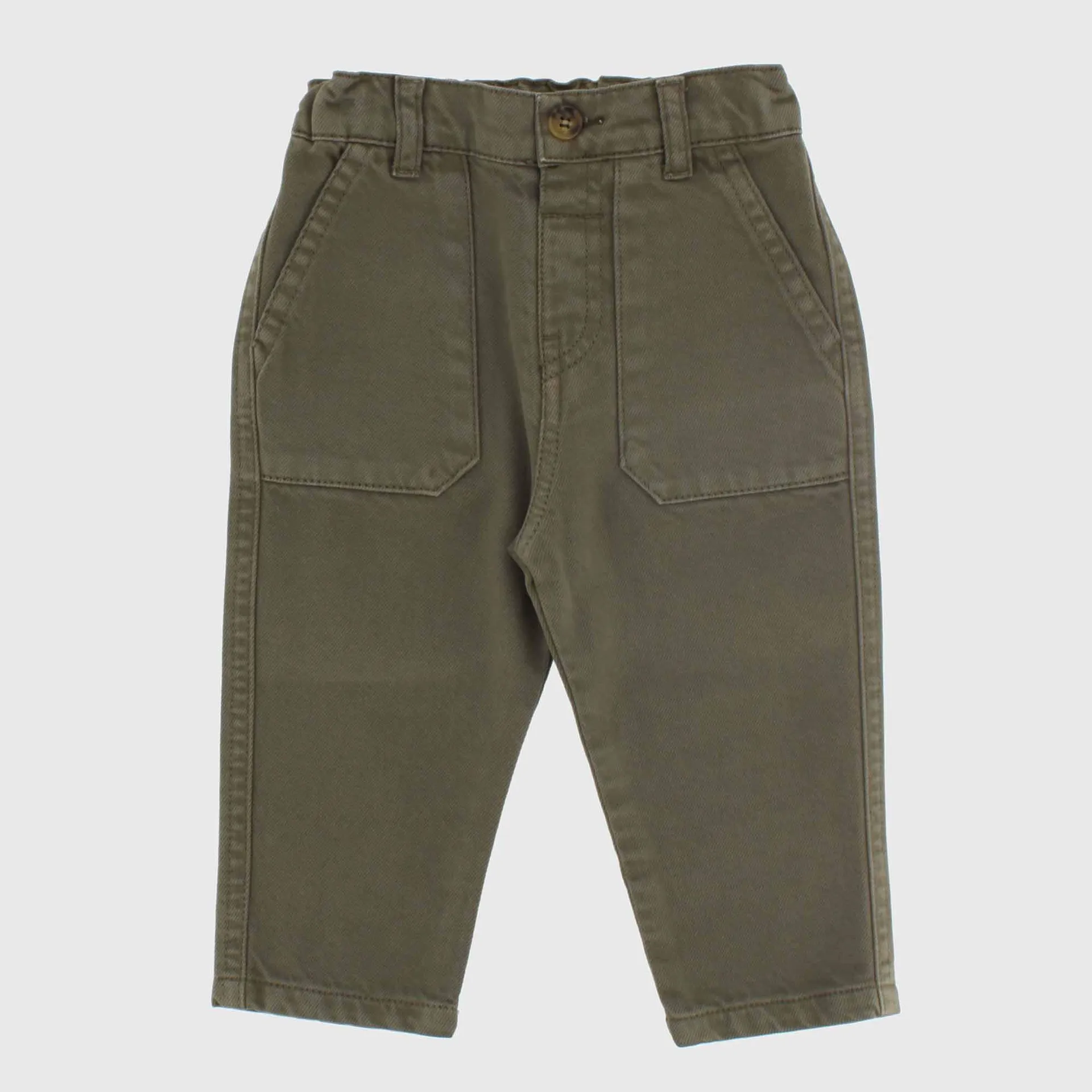 Pantalone in tela di cotone da Bambino, VERDE