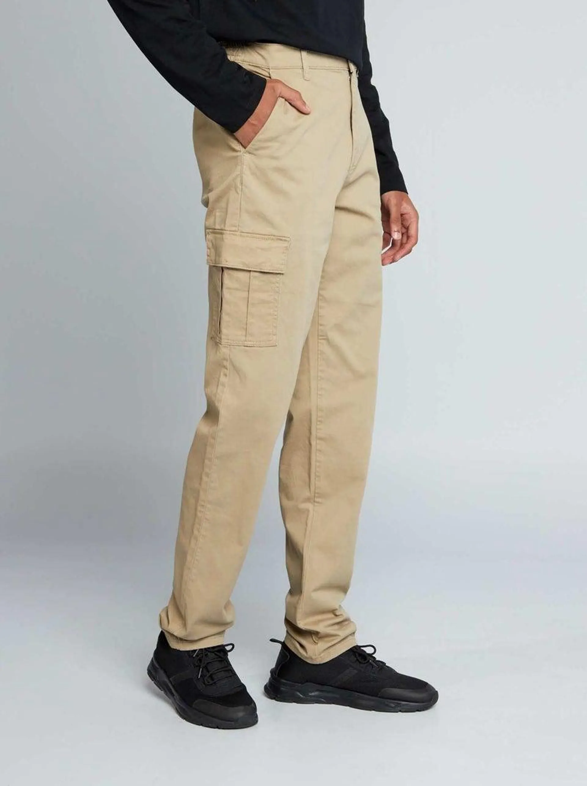 Pantaloni dritti multitasche +190 cm - L38 - BEIGE