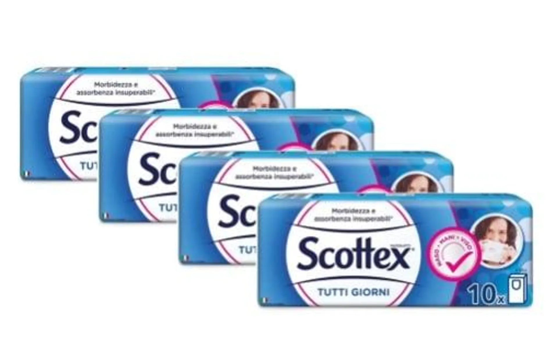 40 PACCHETTI DI FAZZOLETTI SCOTTEX DA 4 VELI