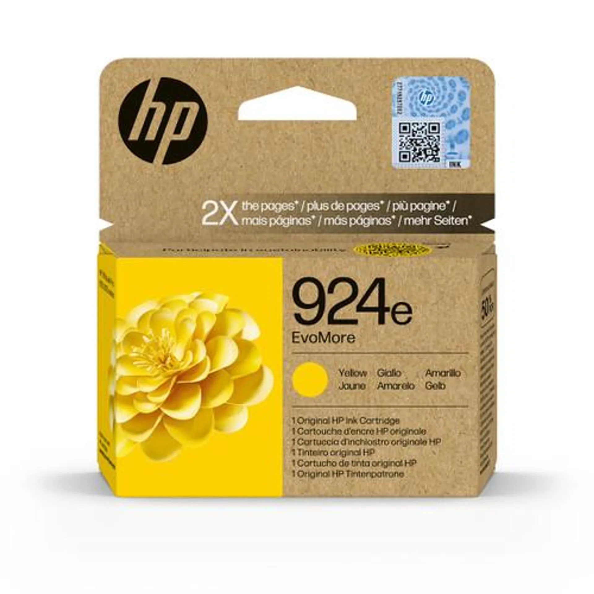 HP - Cartuccia di inchiostro giallo originale HP 924e EvoMore, 4K0U9NE