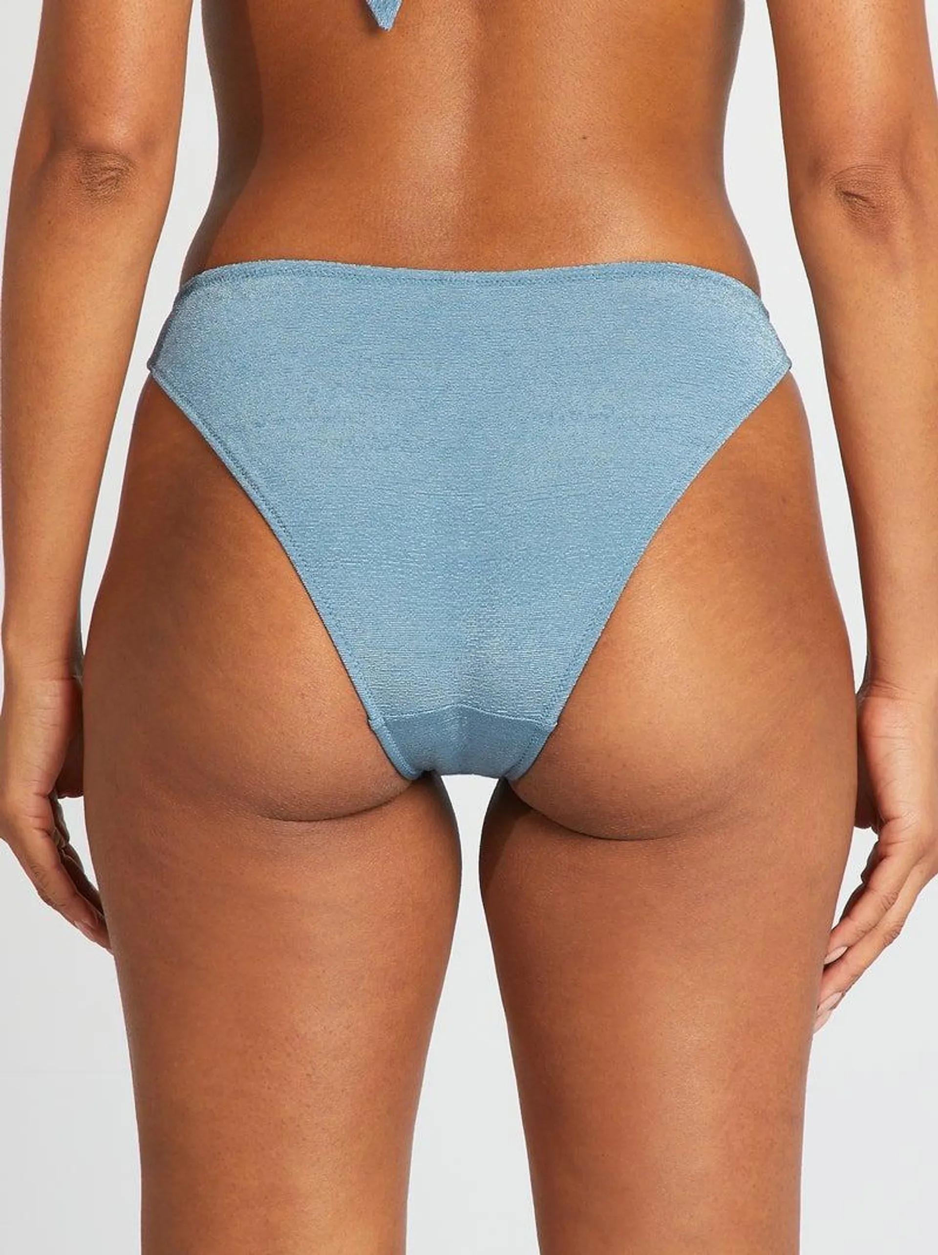 Slip bikini tessuto strutturato - BLU