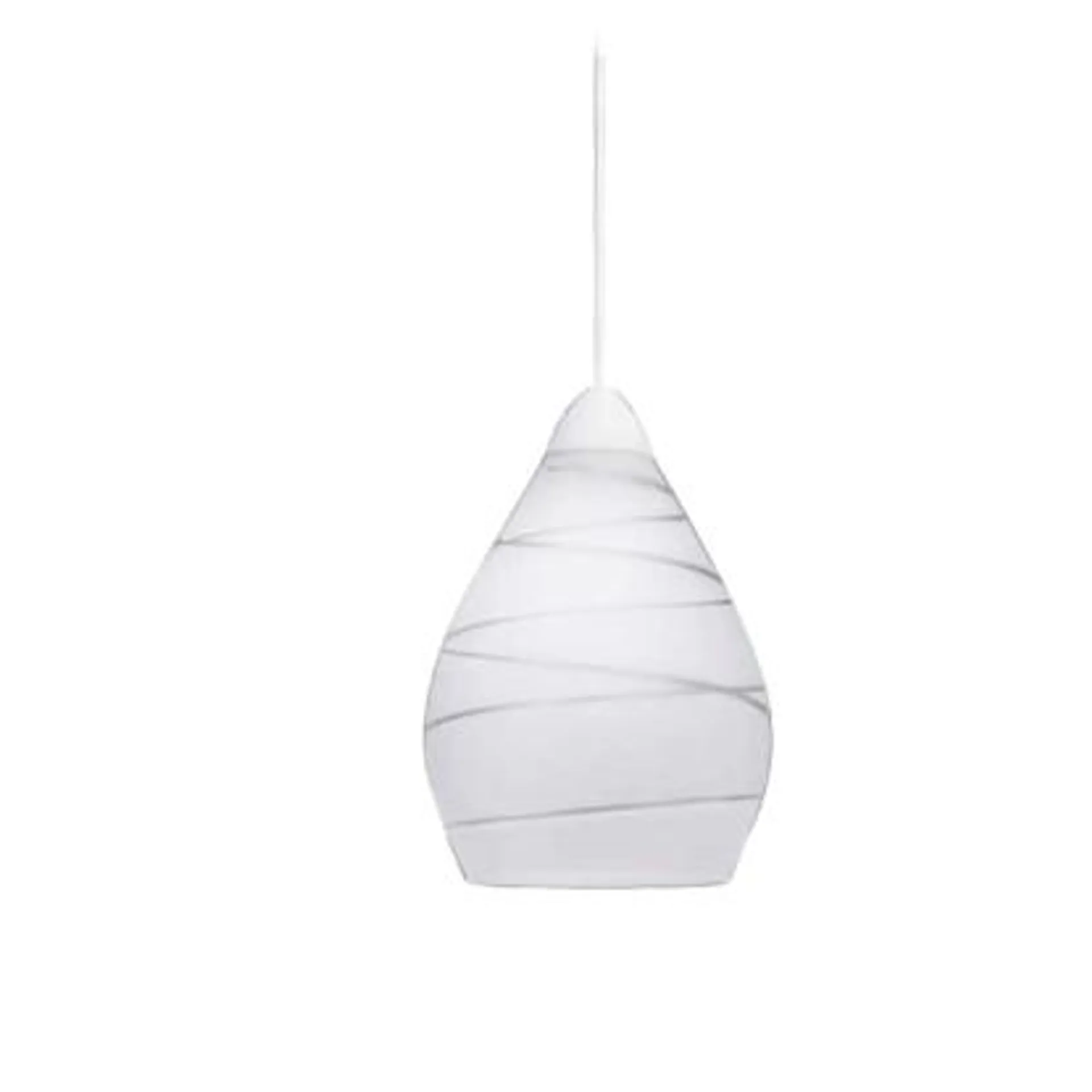 Lampada a sospensione Cicero in vetro 1xE27 Ø 20 cm bianco