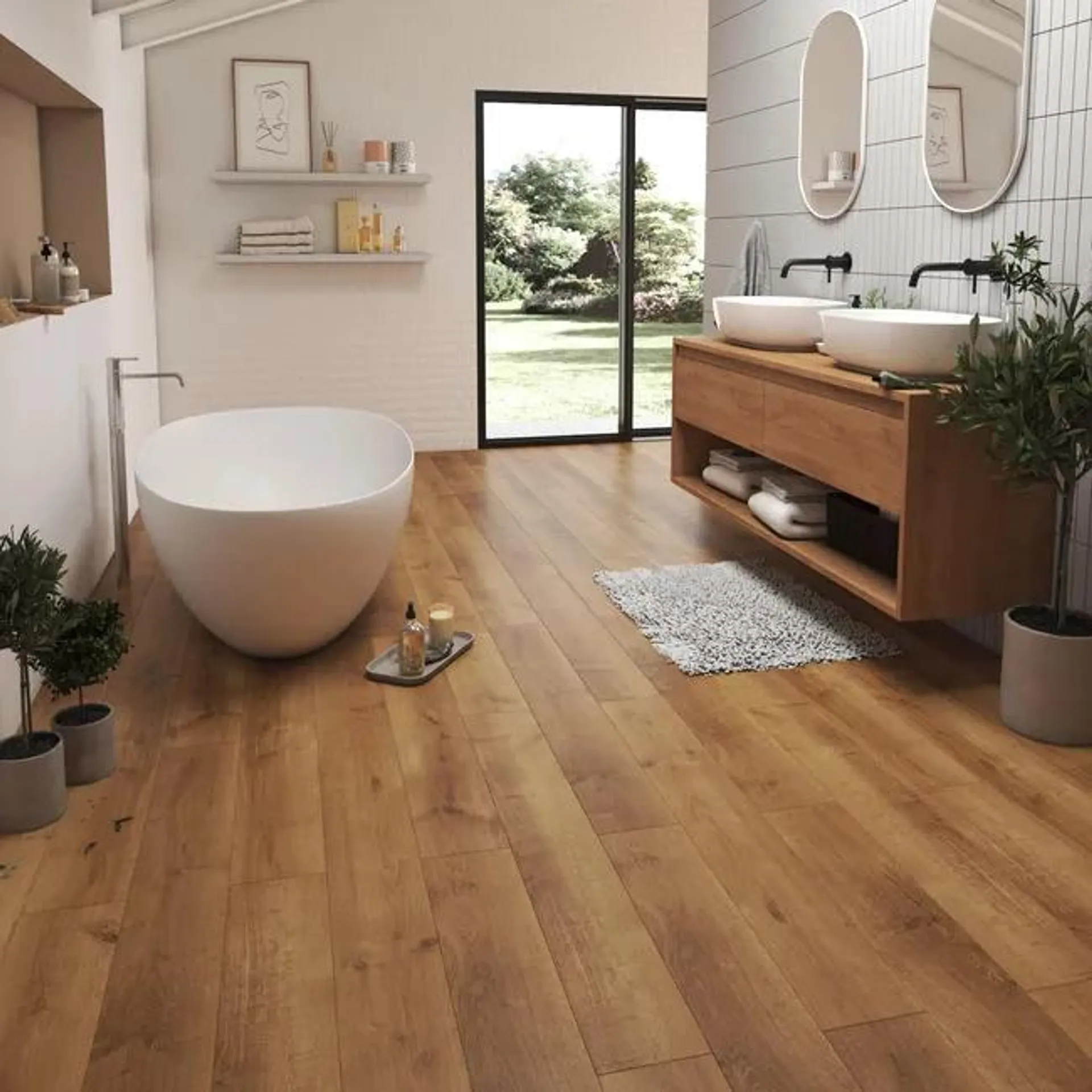 Pavimento laminato ARTENS DESIGN WESTPORT larice chiaro resistente all'acqua Sp 10mm