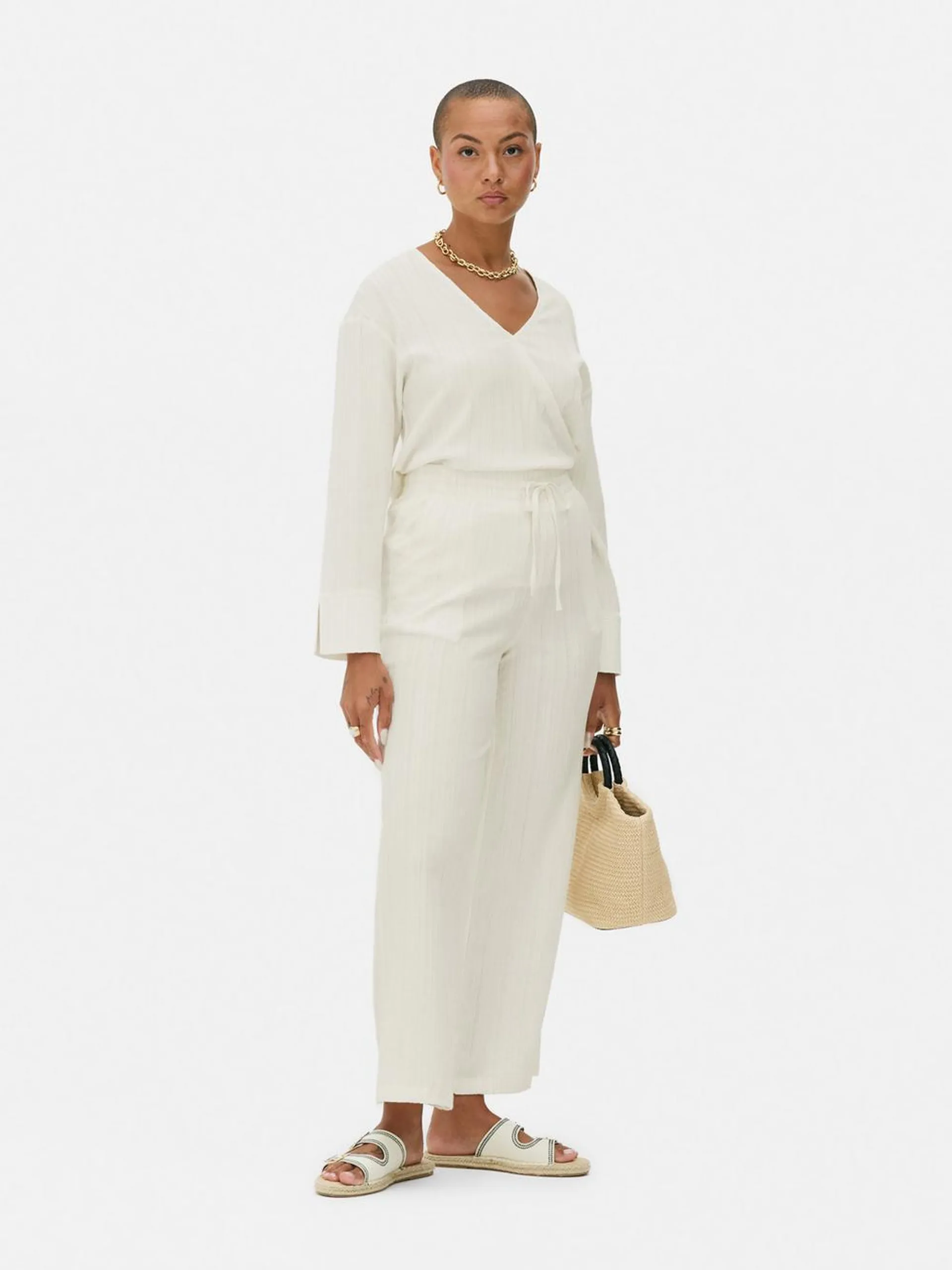 Pantaloni arricciati con elastico