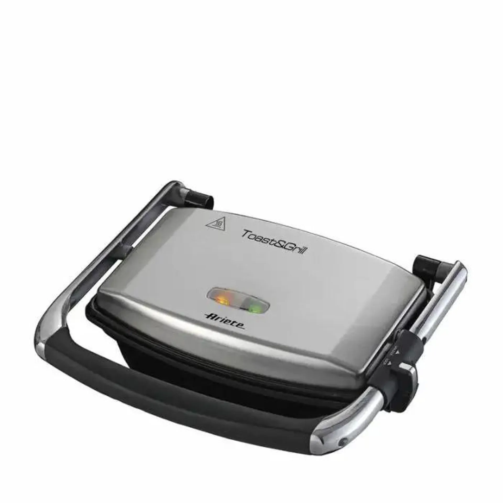 Ariete 1911 toast & grill slim - piastra elettrica antiaderente per toast e sandwich - piastra rigata - 1000 watt - argento