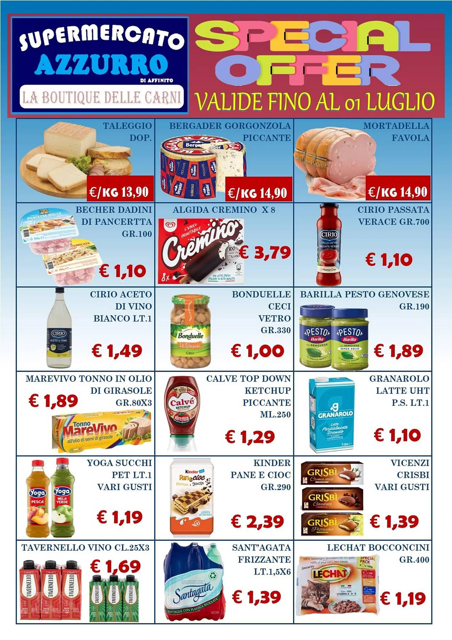 Volantino Supermercato Azzurro da 24 giugno a 1 luglio di 2025 - Pagina del volantino 1