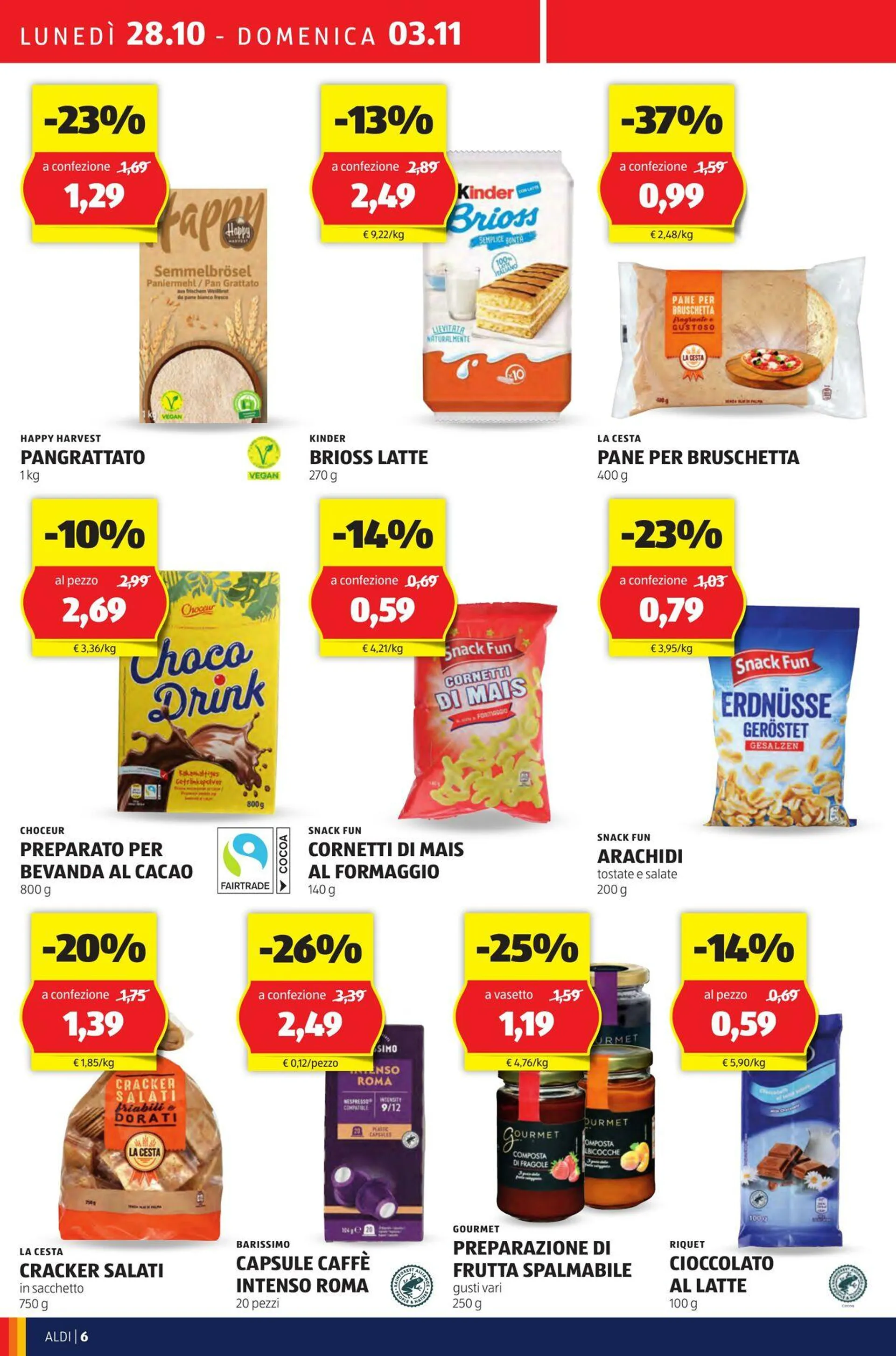 Aldi Volantino attuale da 28 ottobre a 3 novembre di 2024 - Pagina del volantino 6