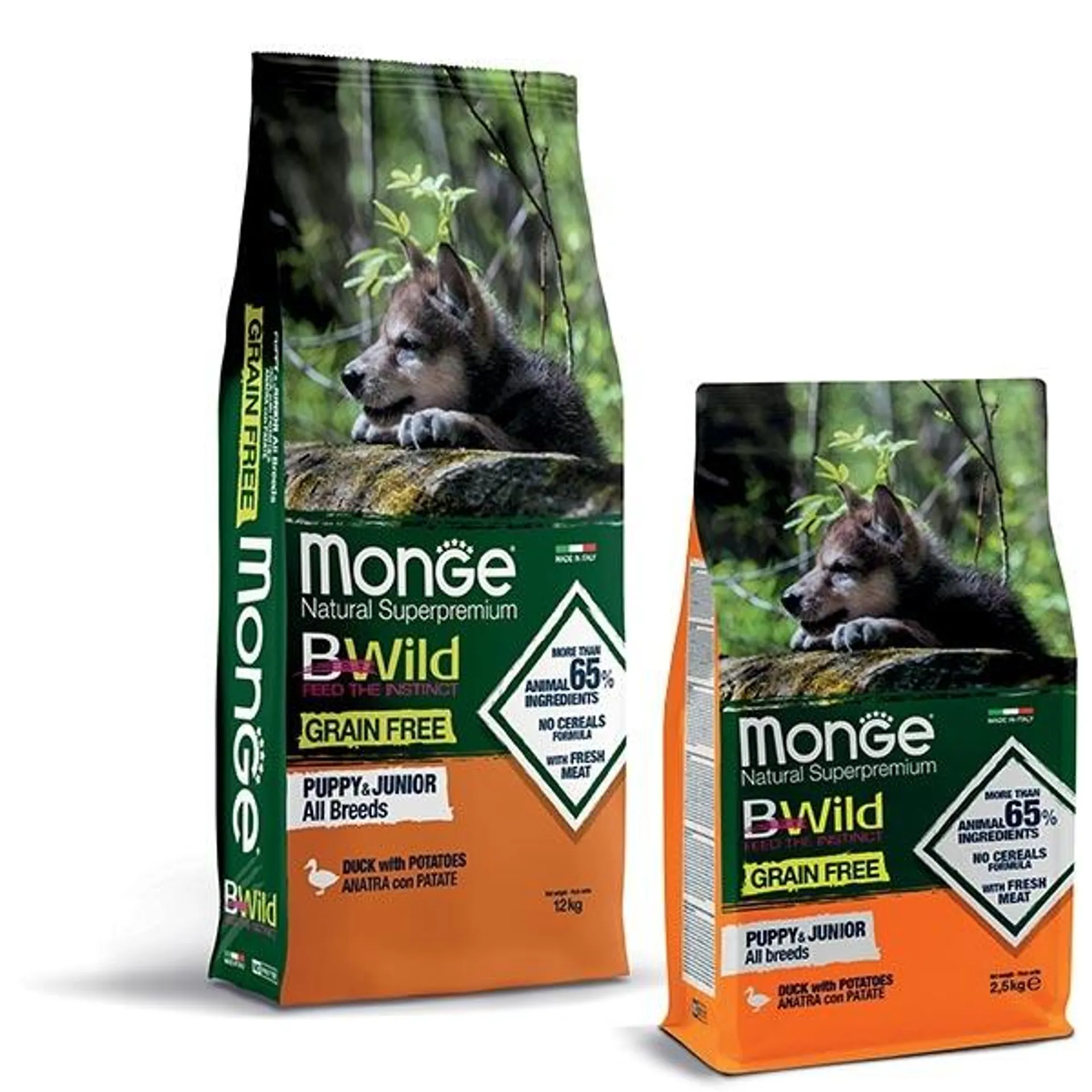 Monge - BWild Grain Free Puppy & Junior All Breeds con Anatra e Patate