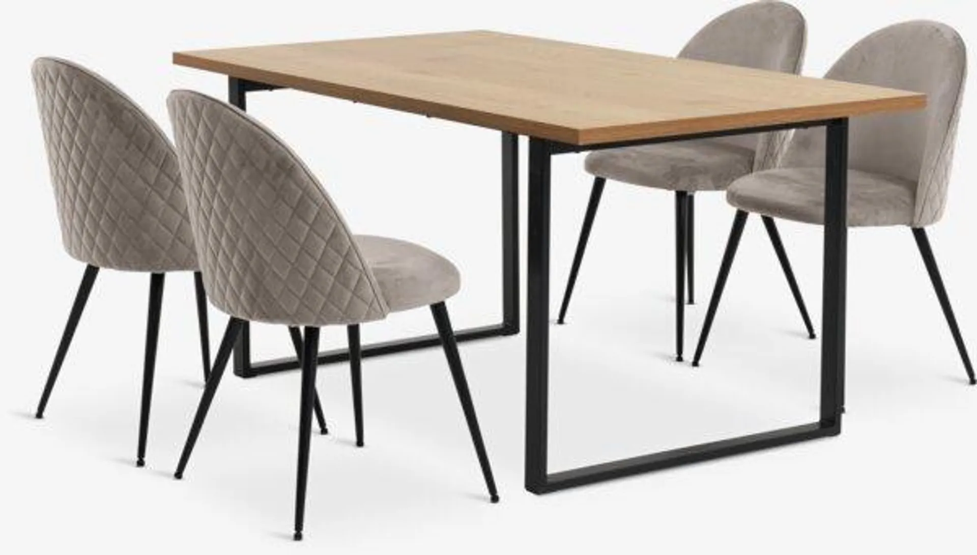 AABENRAA Tavolo L160 col.rov. + 4 KOKKEDAL Sedie vell.grigio