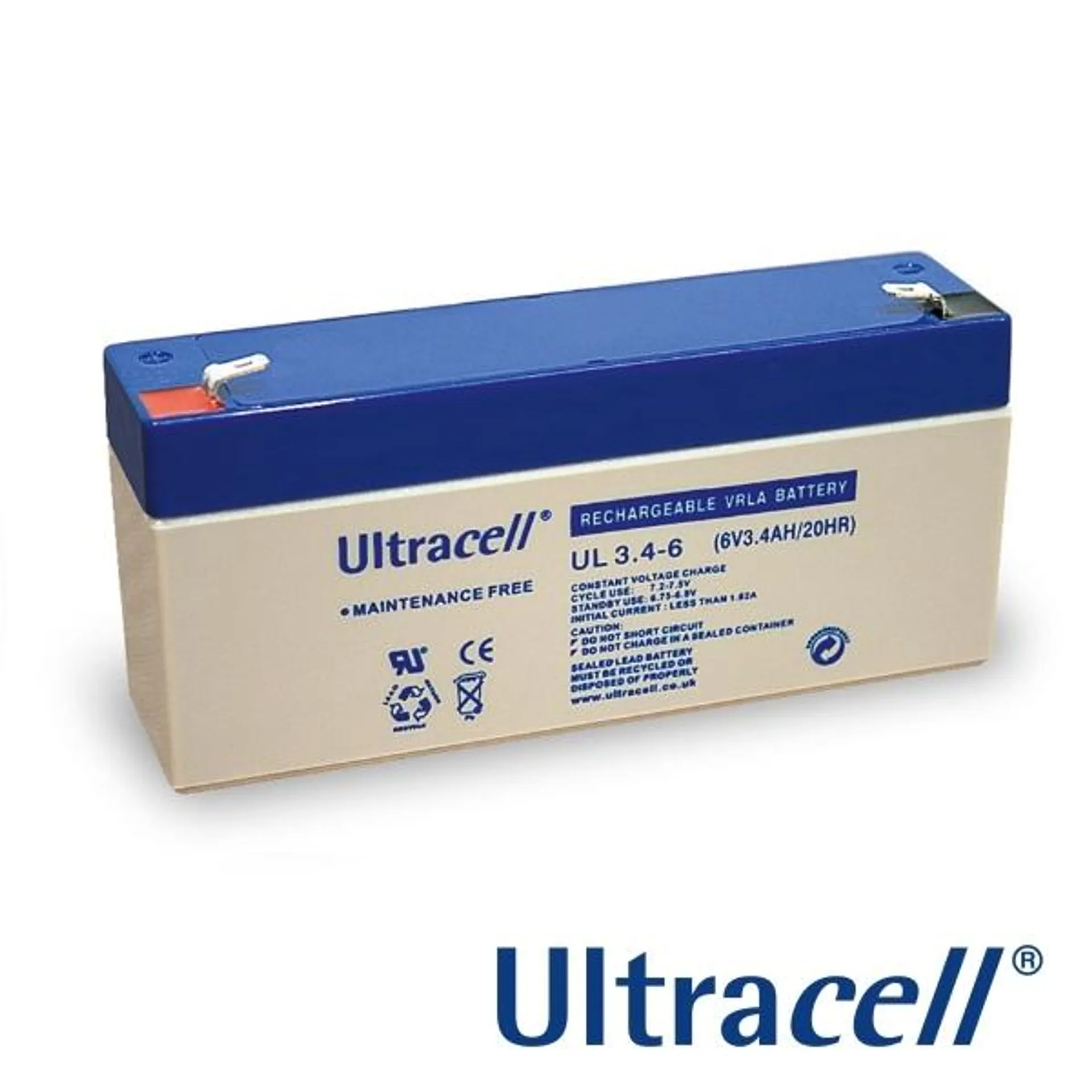 Batteria ricaricabile ULTRACELL 6 V – 3,4 Ah