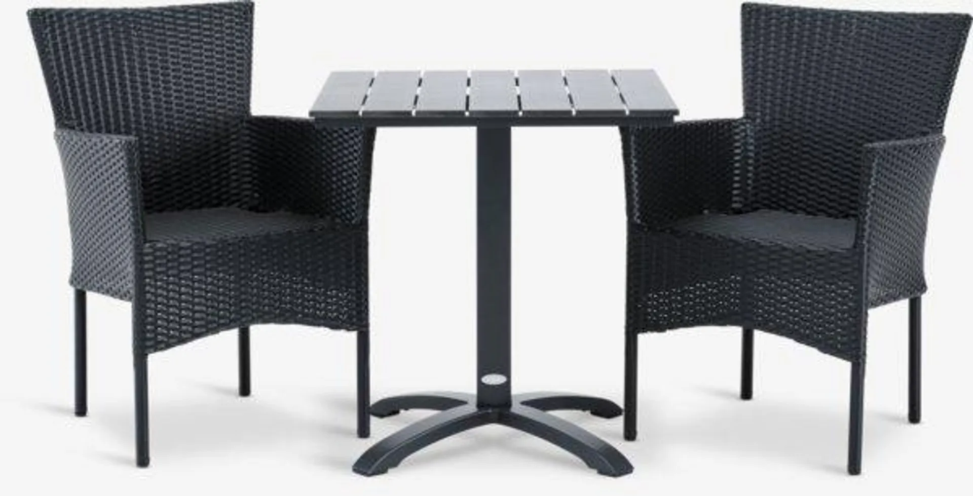 HOBRO Tavolo L70 cm + 2 AIDT Sedie nero