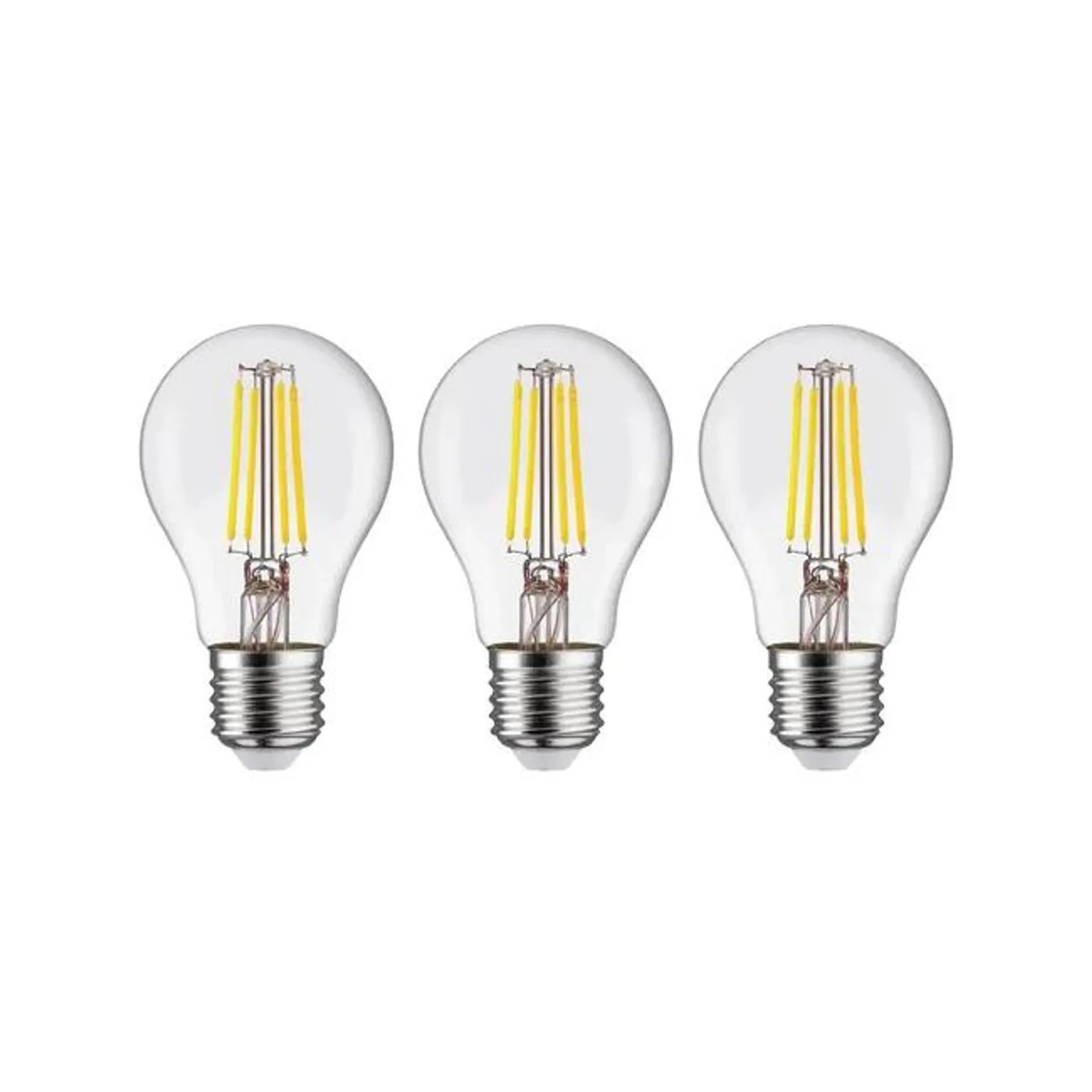 Set da 3 lampadine LED, E27 goccia, trasparente, luce naturale, 5.9W= 806LM (equiv 60 W), 330° , LEXMAN