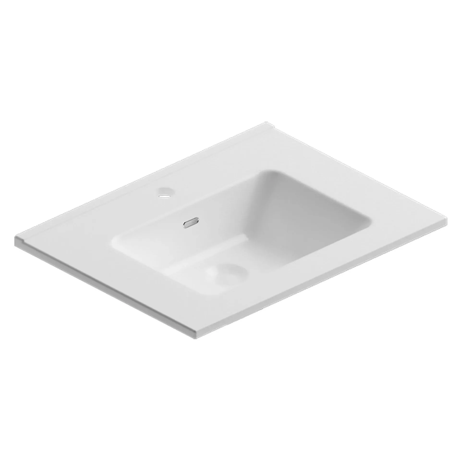 Lavabo da incasso modul in ceramica bianco 1 vasca 61x46x1,6 cm (lxpxh)