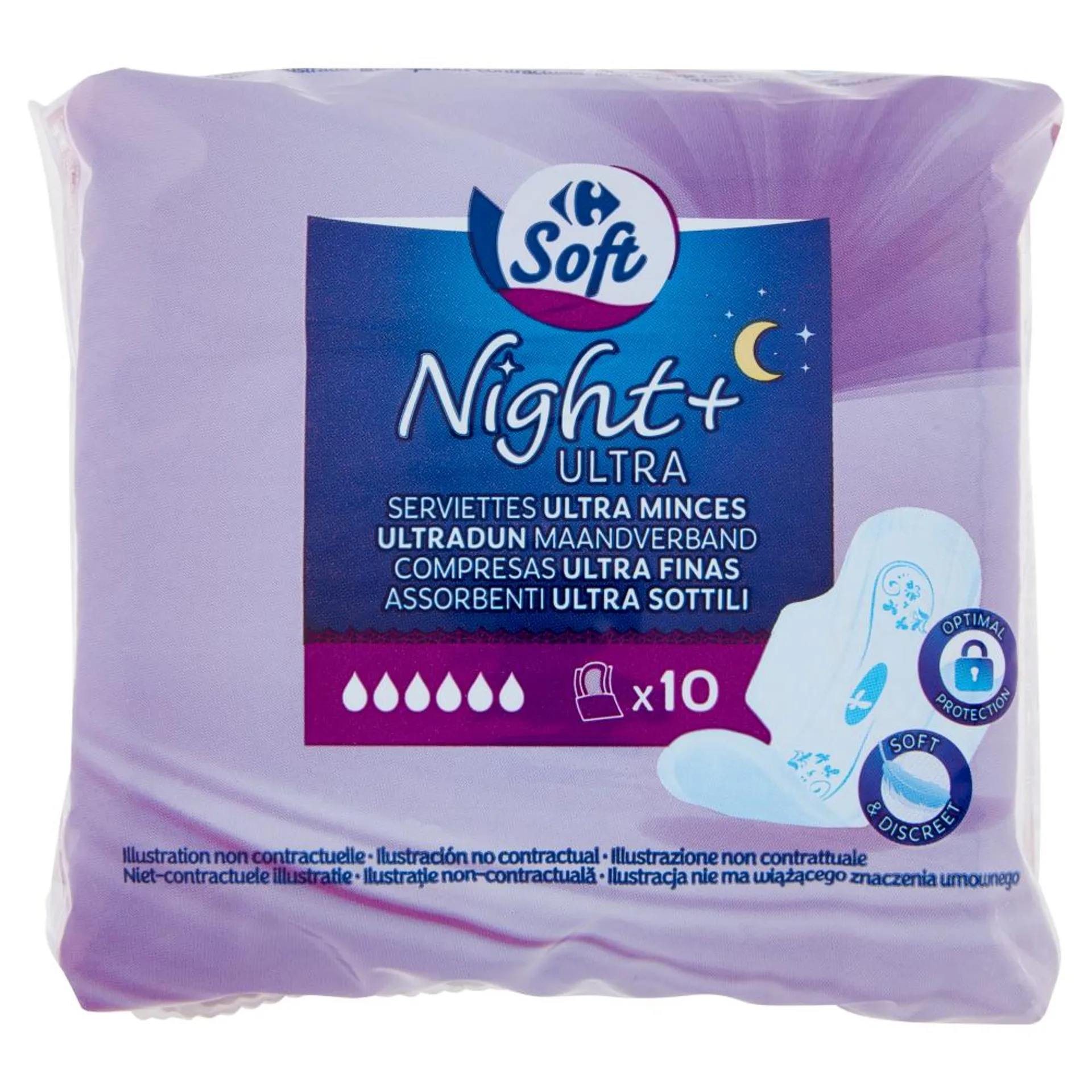 Carrefour Soft Night+ Ultra Assorbenti Ultra Sottili 10 pz