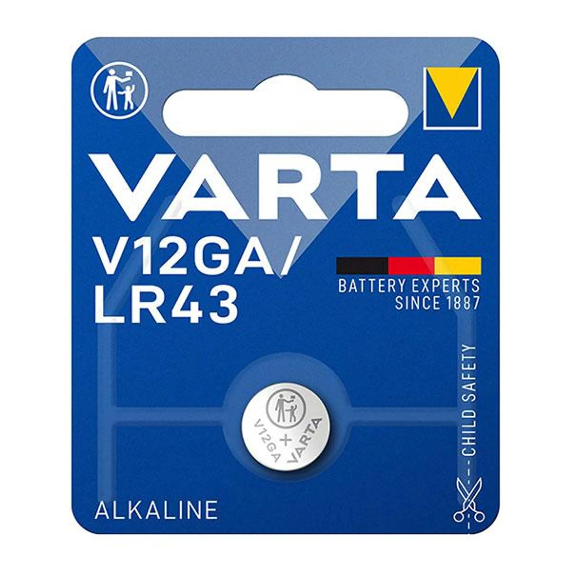 Batteria alcalina a bottone Varta V12GA / LR43