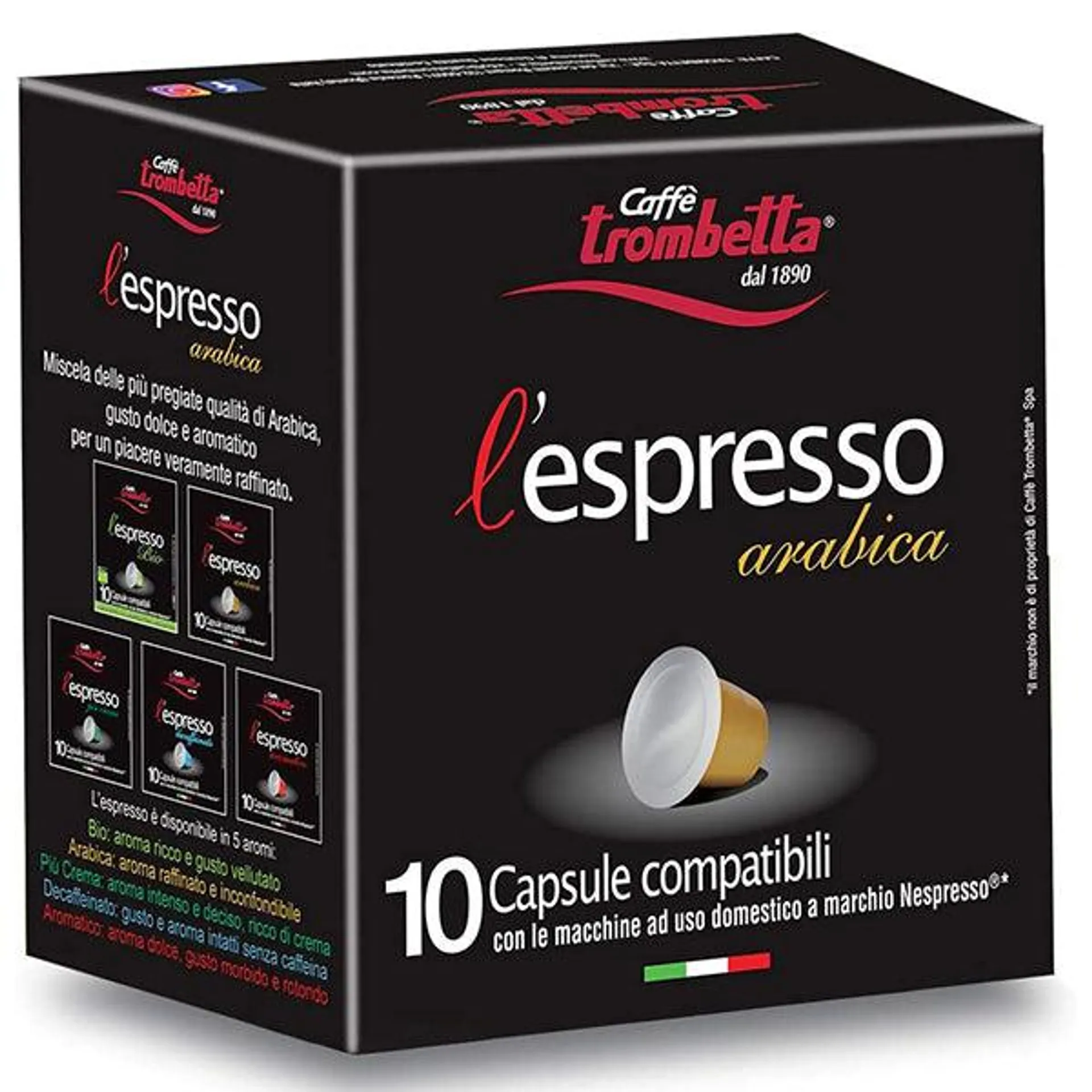 Caffe' 10 Pz Comp. Nespresso Arabica Trombetta