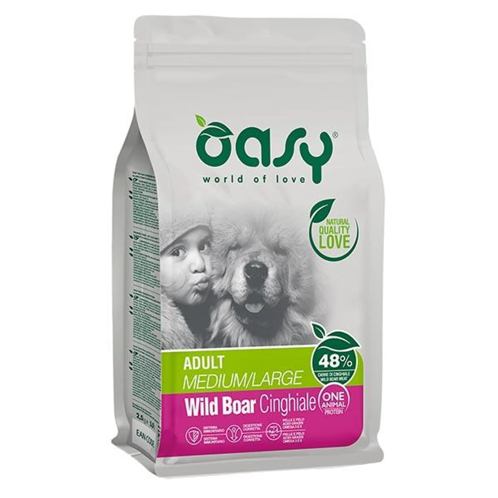 Oasy - One Animal Protein Adult Medium & Large con Cinghiale