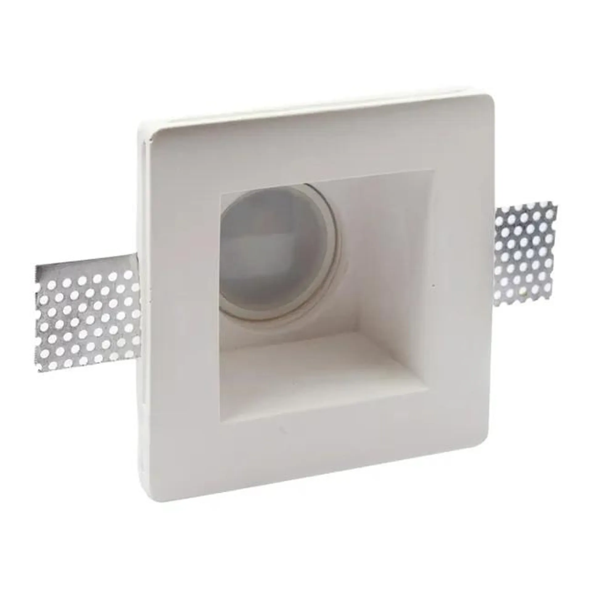 Faretto da incasso senza fonte luminosa fisso GU10 INSPIRE CORTINA bianco verniciabile 12X12 cm